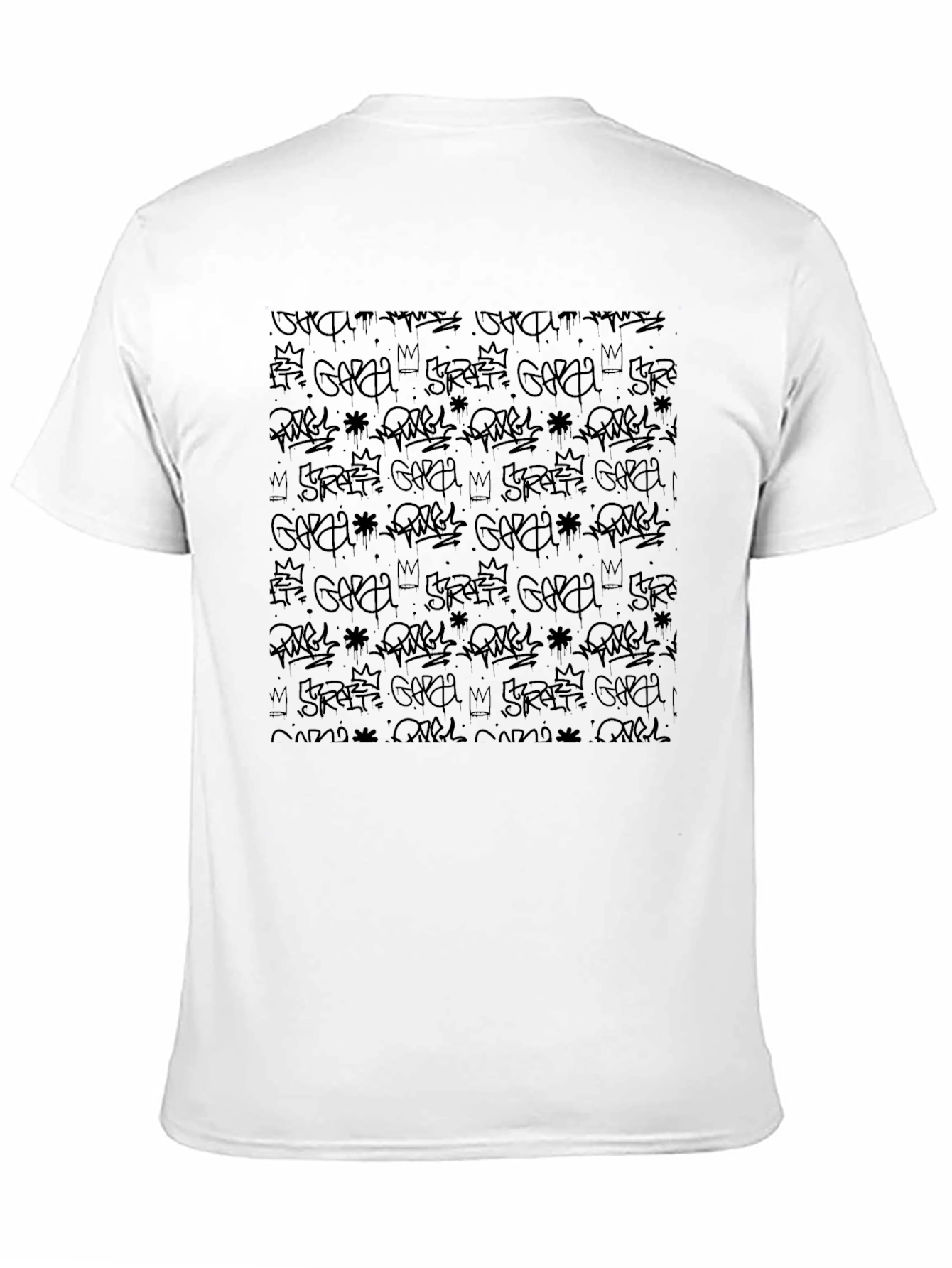 Black Graffiti Print Mens Tee