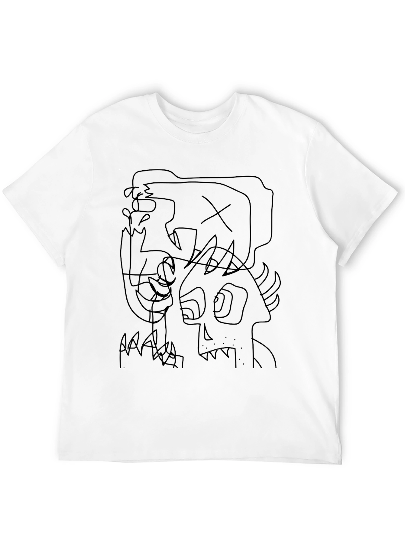 Abstract Graphic Black Crew Neck T-Shirt