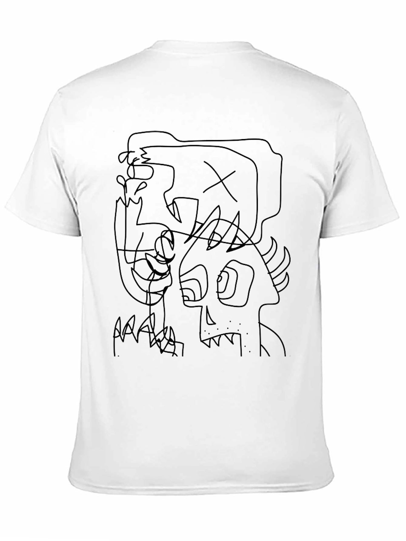 Abstract Graphic Black Crew Neck T-Shirt