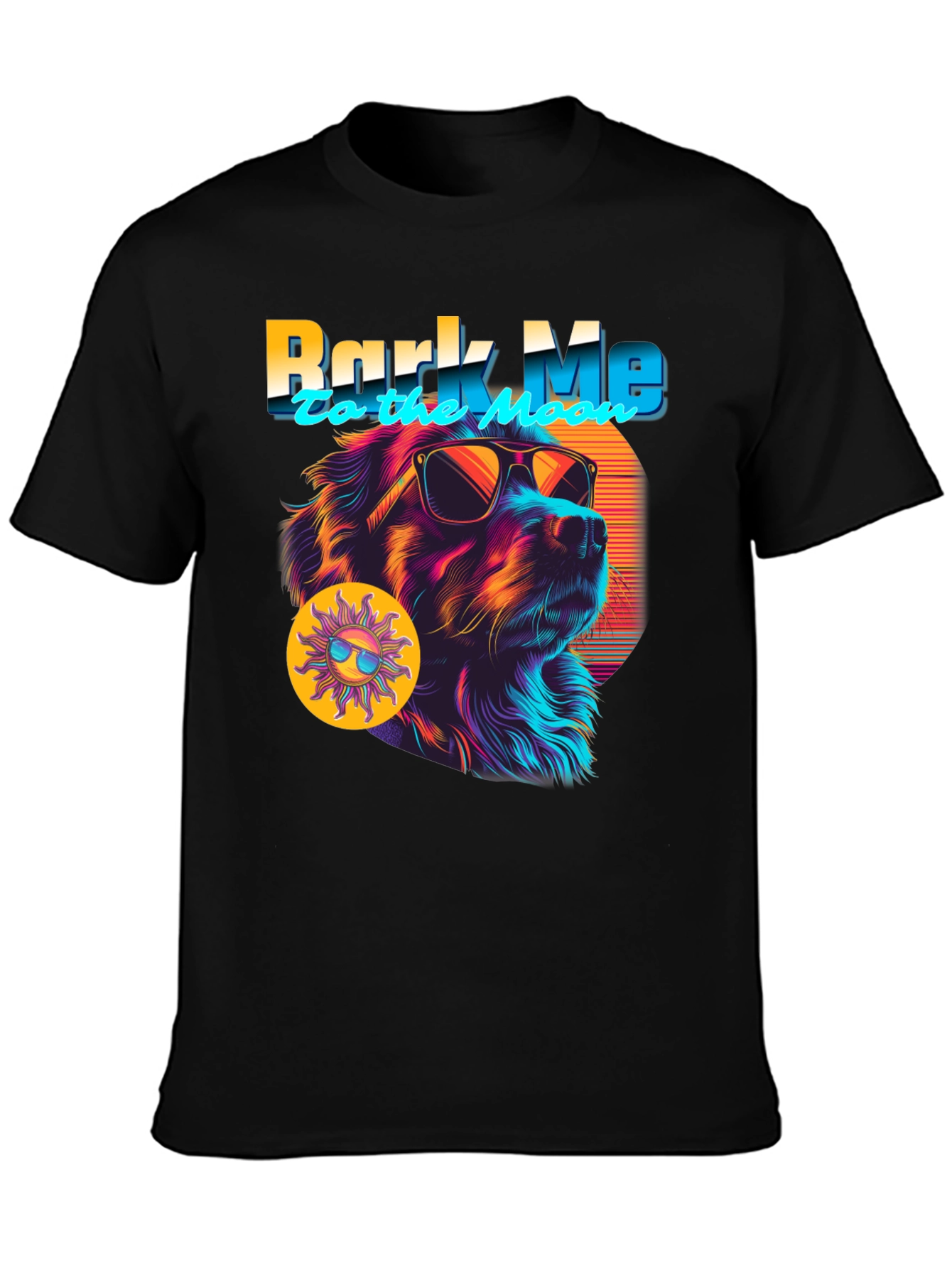 Bark Me To The Moon Dog Graphic T-Shirt