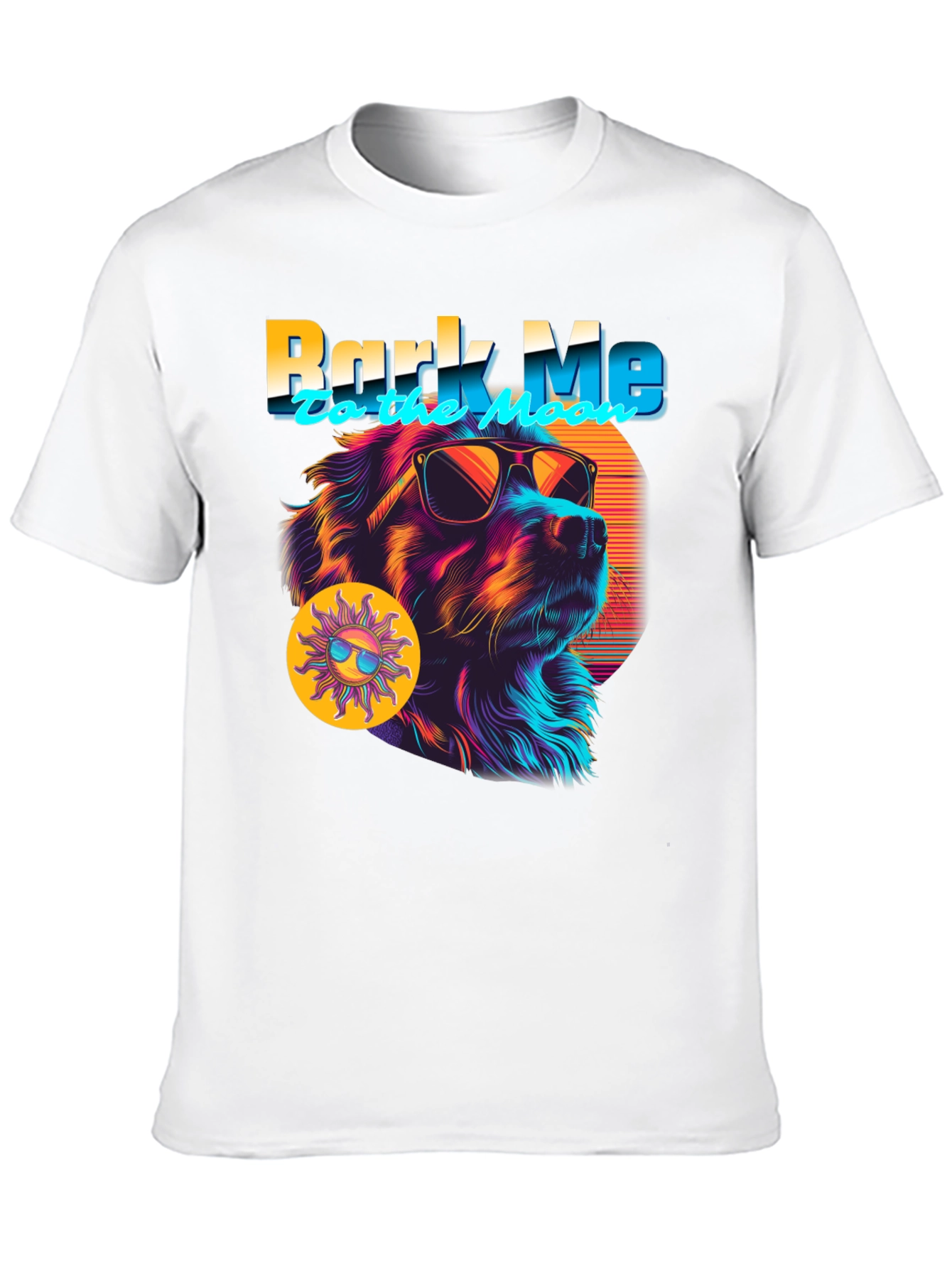 Bark Me To The Moon Dog Graphic T-Shirt
