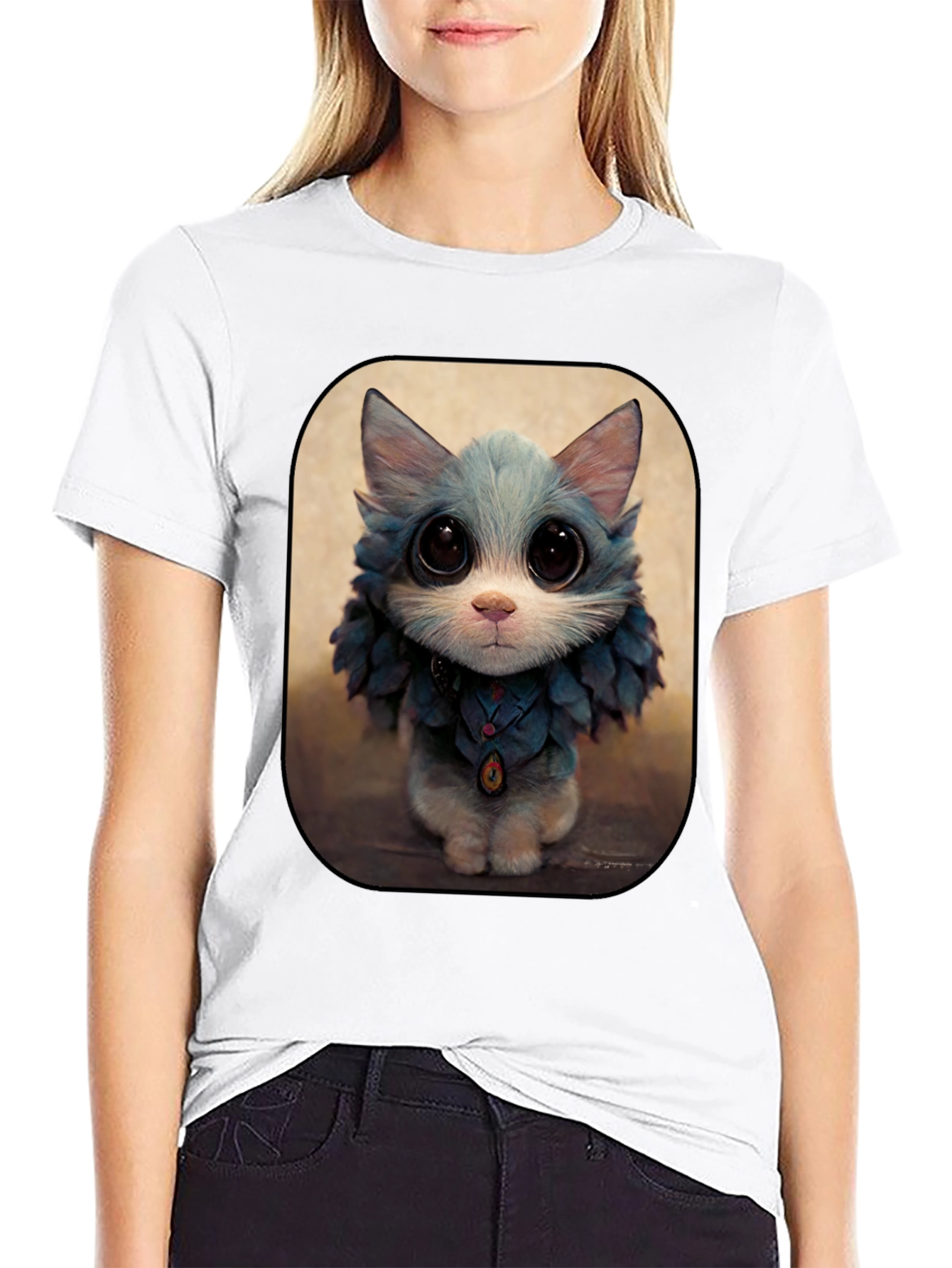 Cute Cat Art Print Graphic Tee