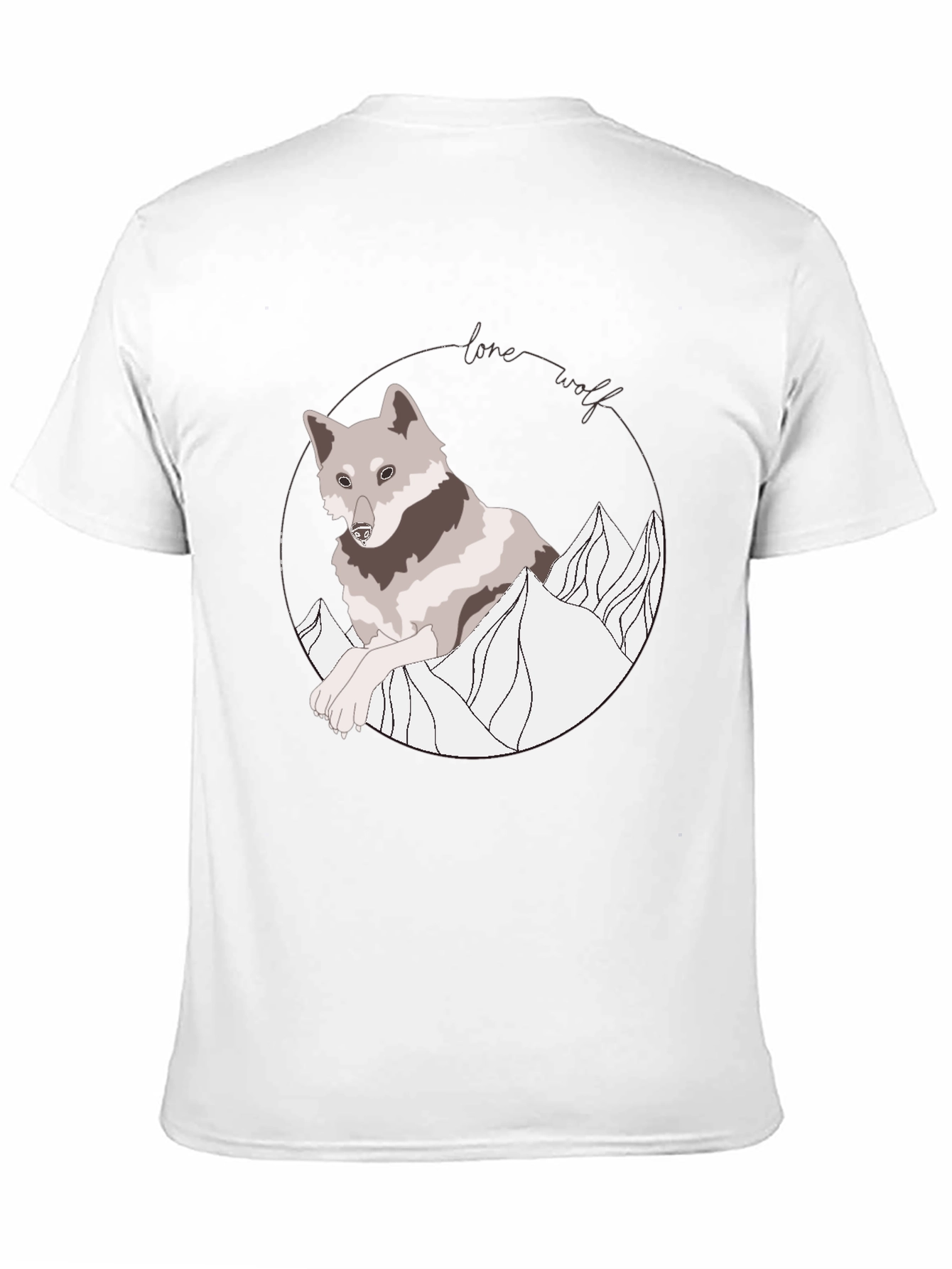 Lone Wolf Graphic Tee - Mountain Design Black Shirt