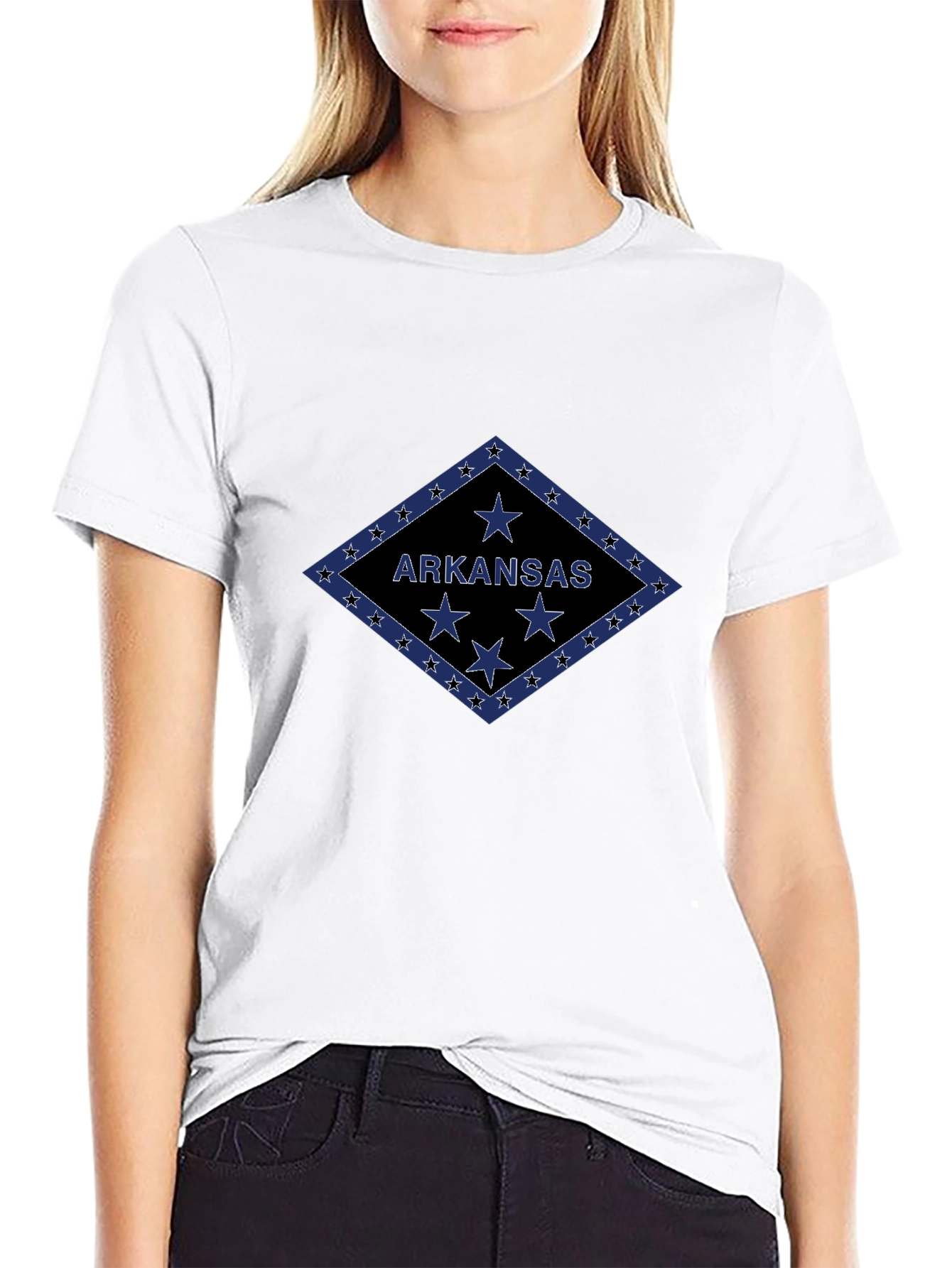Arkansas State Flag T-Shirt - Black Tee