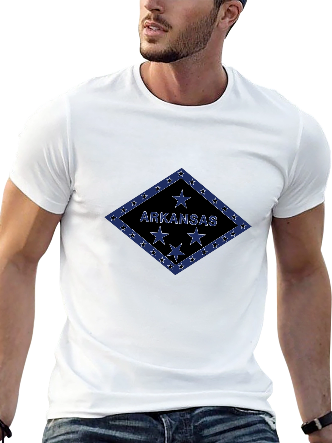 Arkansas State Flag T-Shirt - Black Tee
