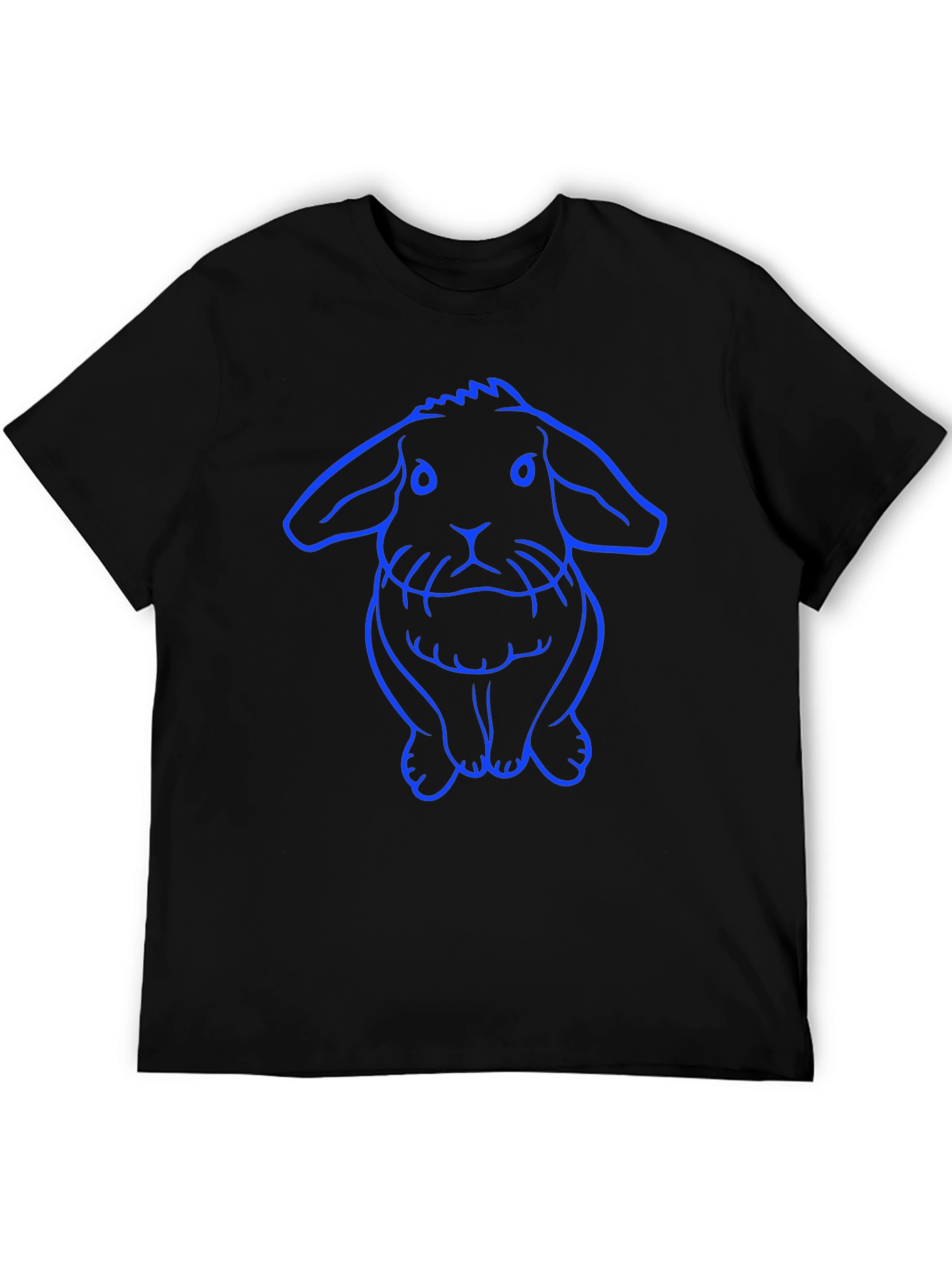 Rabbit Graphic Tee - Black Cotton Casual Wear