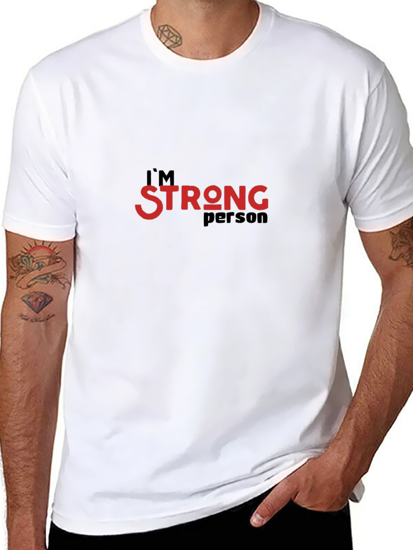 Strong Person Graphic Tee - Black