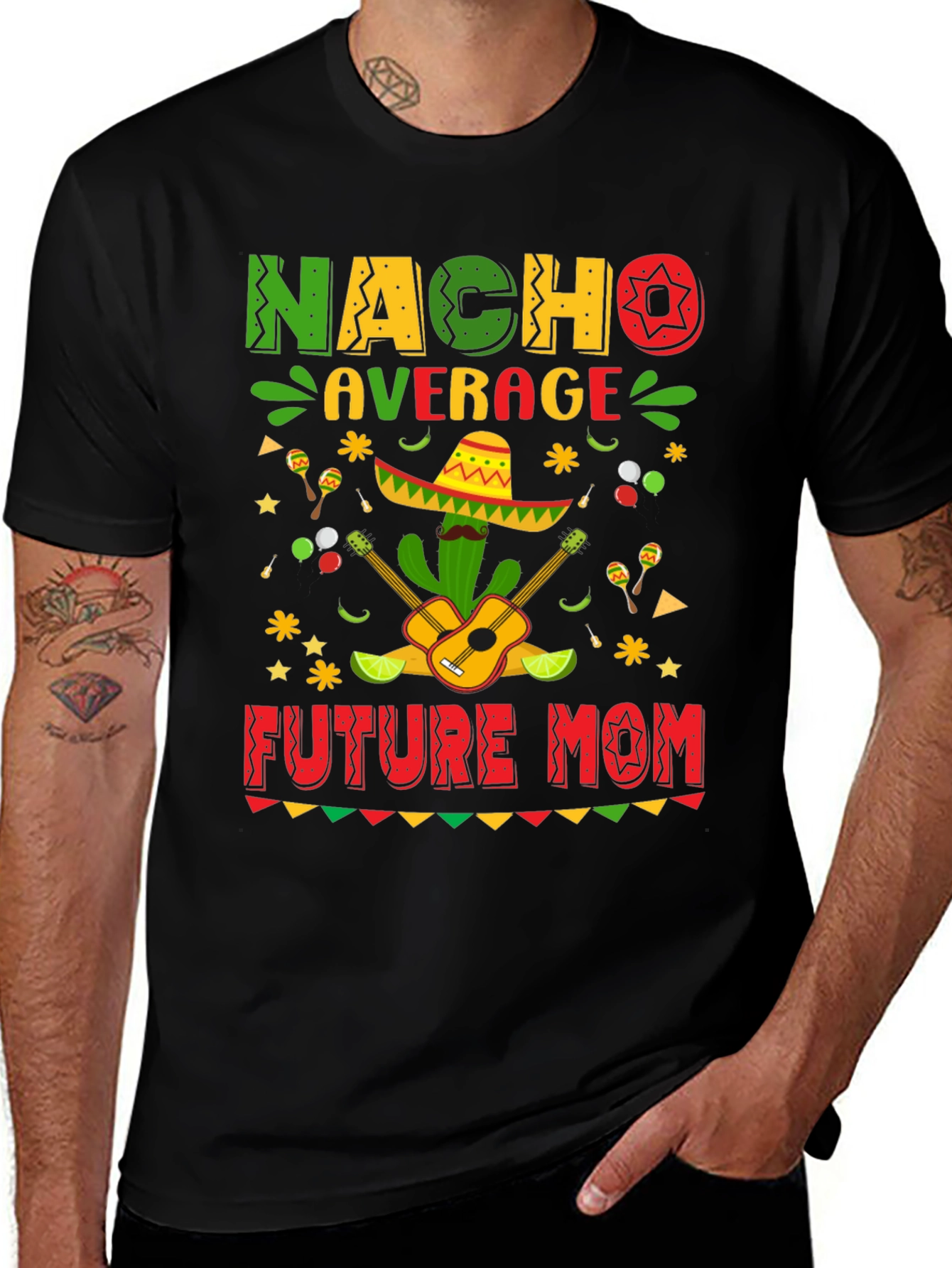 Nacho Average Future Mom T-Shirt - Black