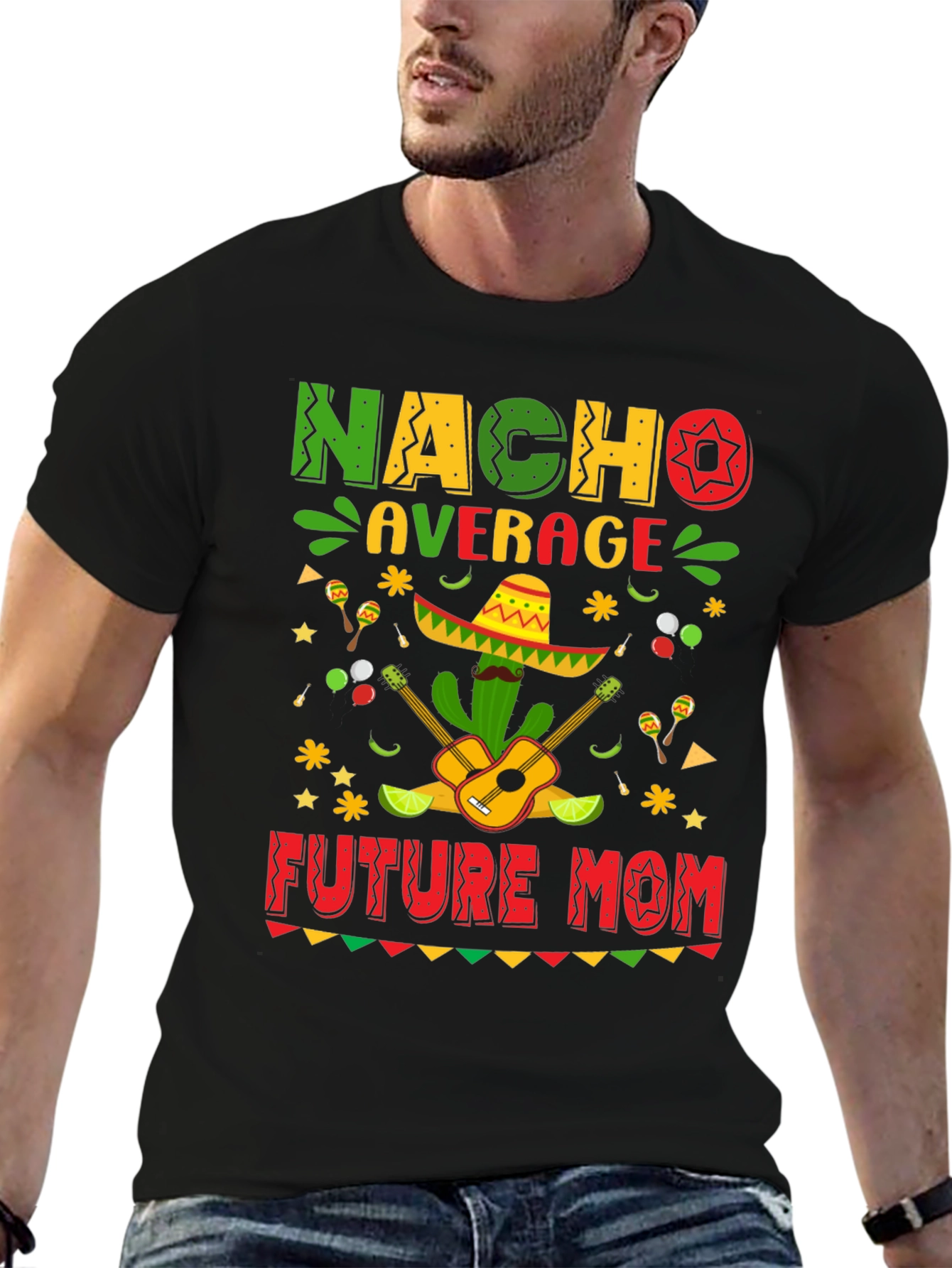 Nacho Average Future Mom T-Shirt - Black