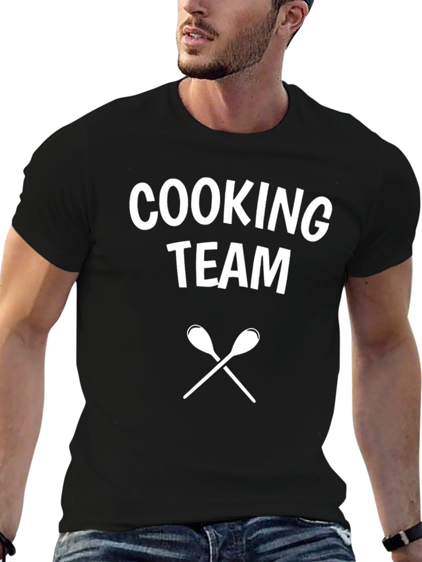 Cooking Team T-Shirt - Black Cotton Blend Tee