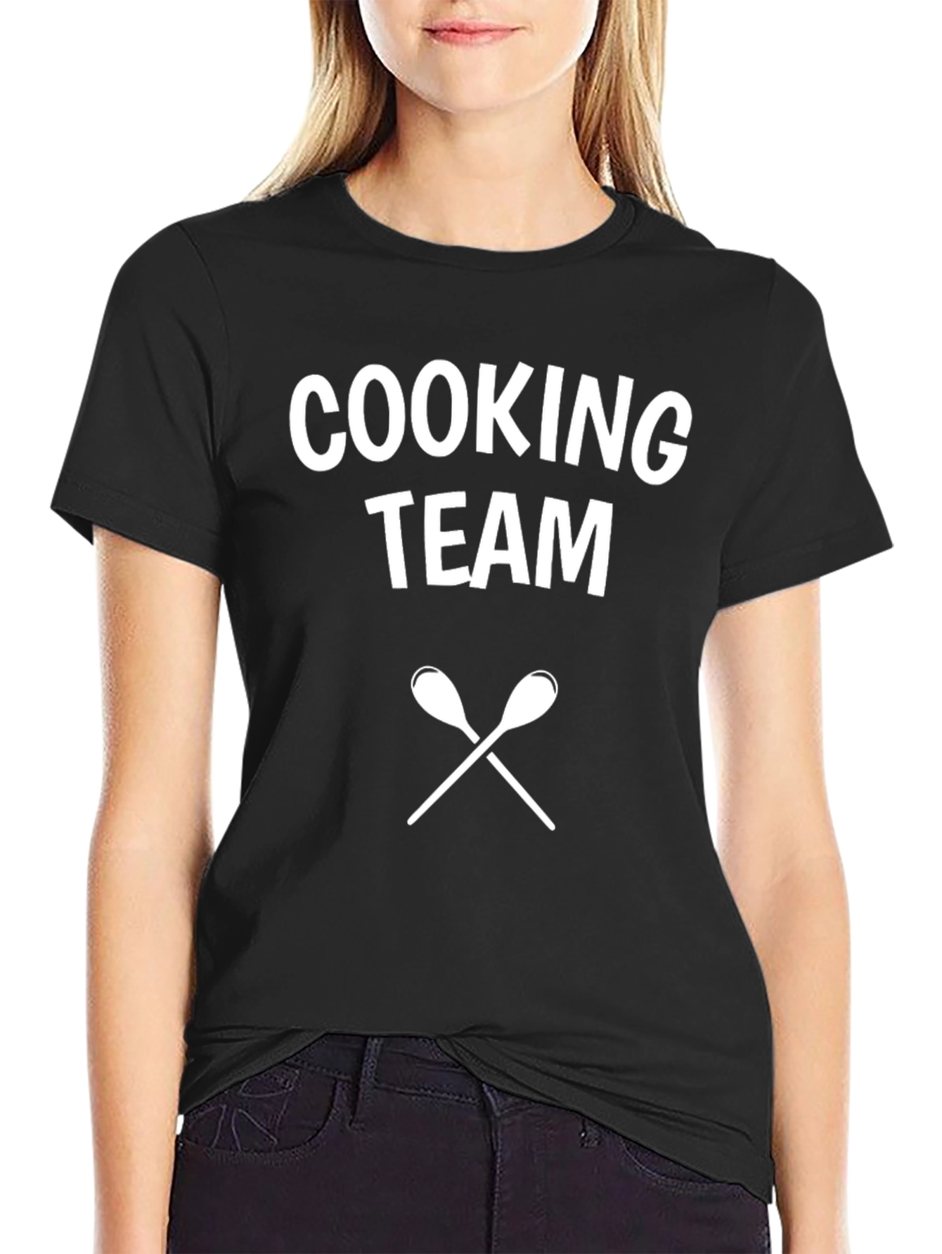 Cooking Team T-Shirt - Black Cotton Blend Tee