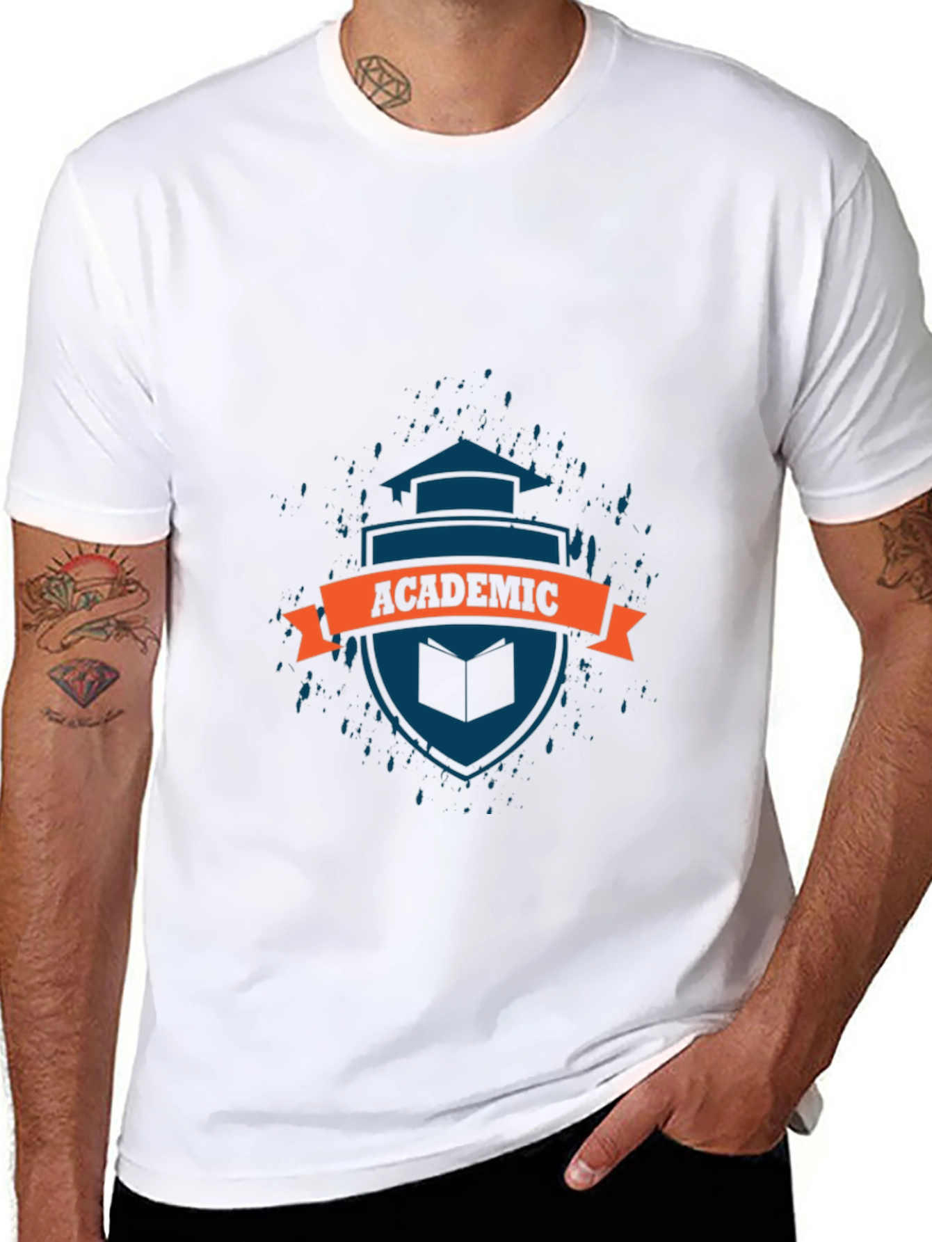 Academic Shield Graphic Tee - Soft Cotton Comfort