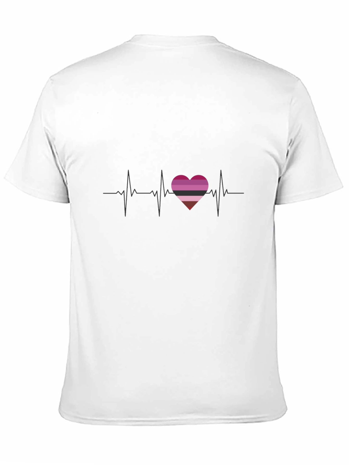 Lesbian Pride Heartbeat T-Shirt - Black