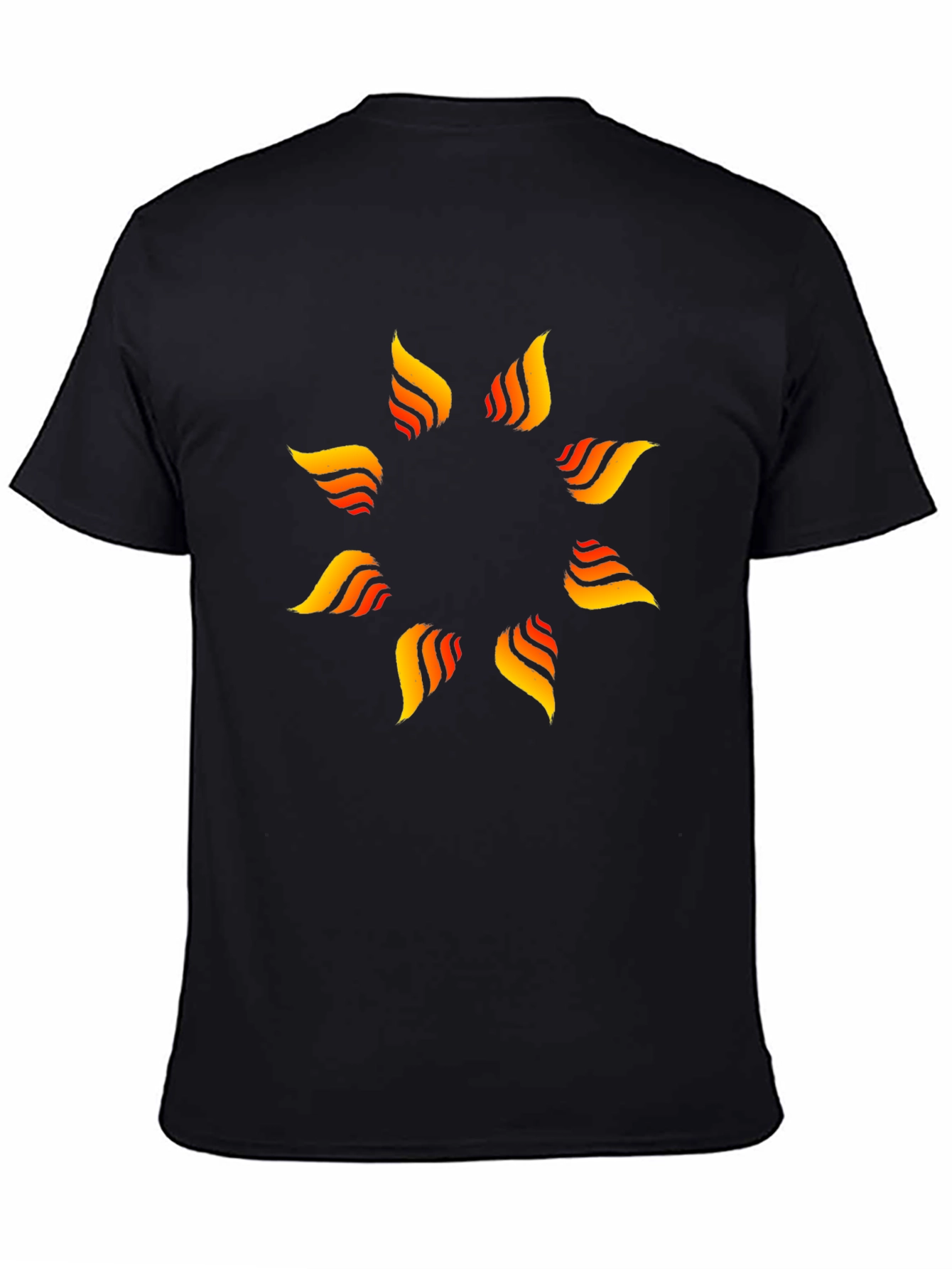 Stylish Black T-Shirt with Flame Design