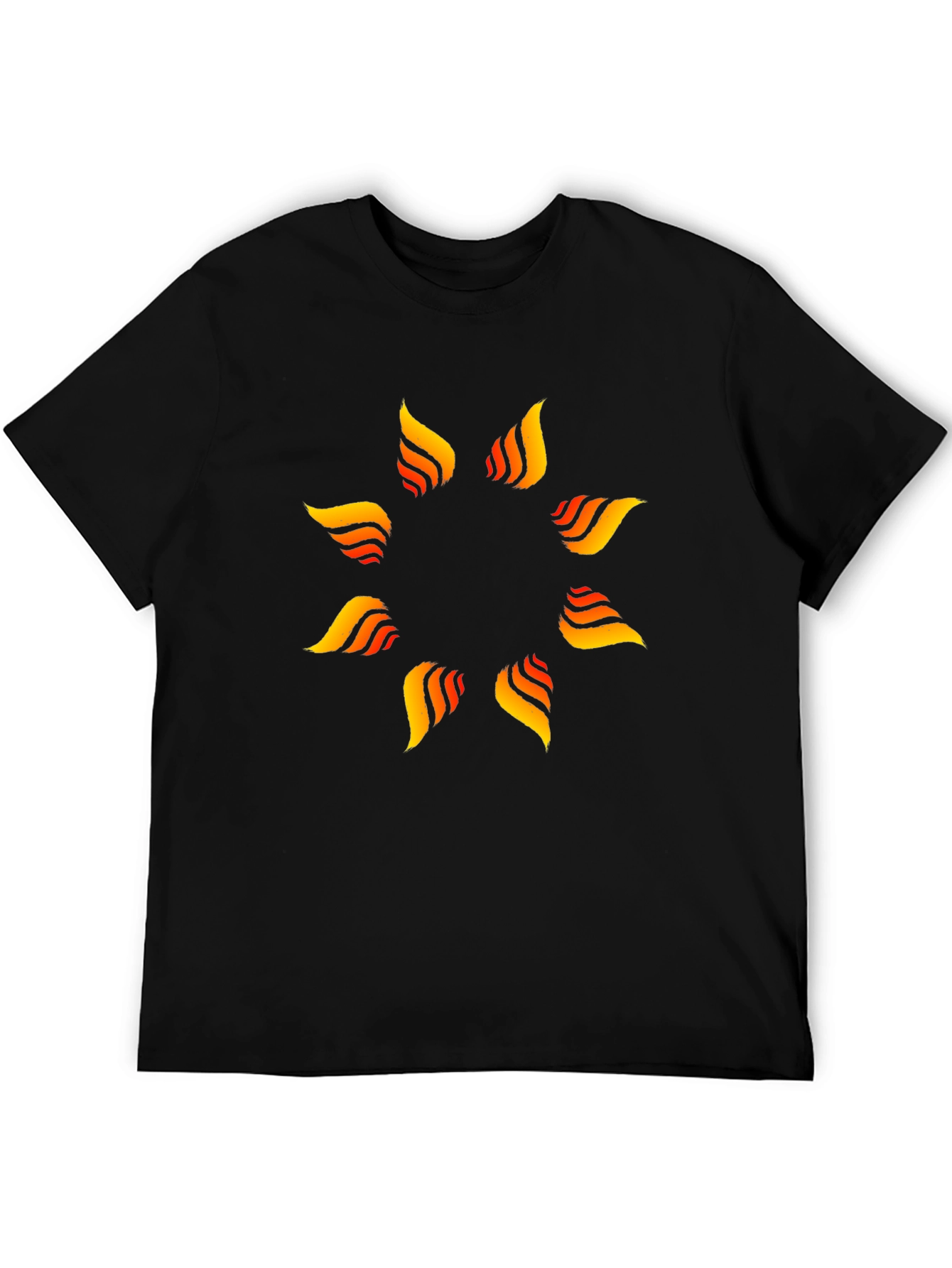 Stylish Black T-Shirt with Flame Design