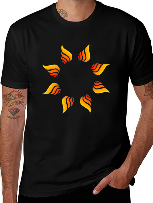 Stylish Black T-Shirt with Flame Design