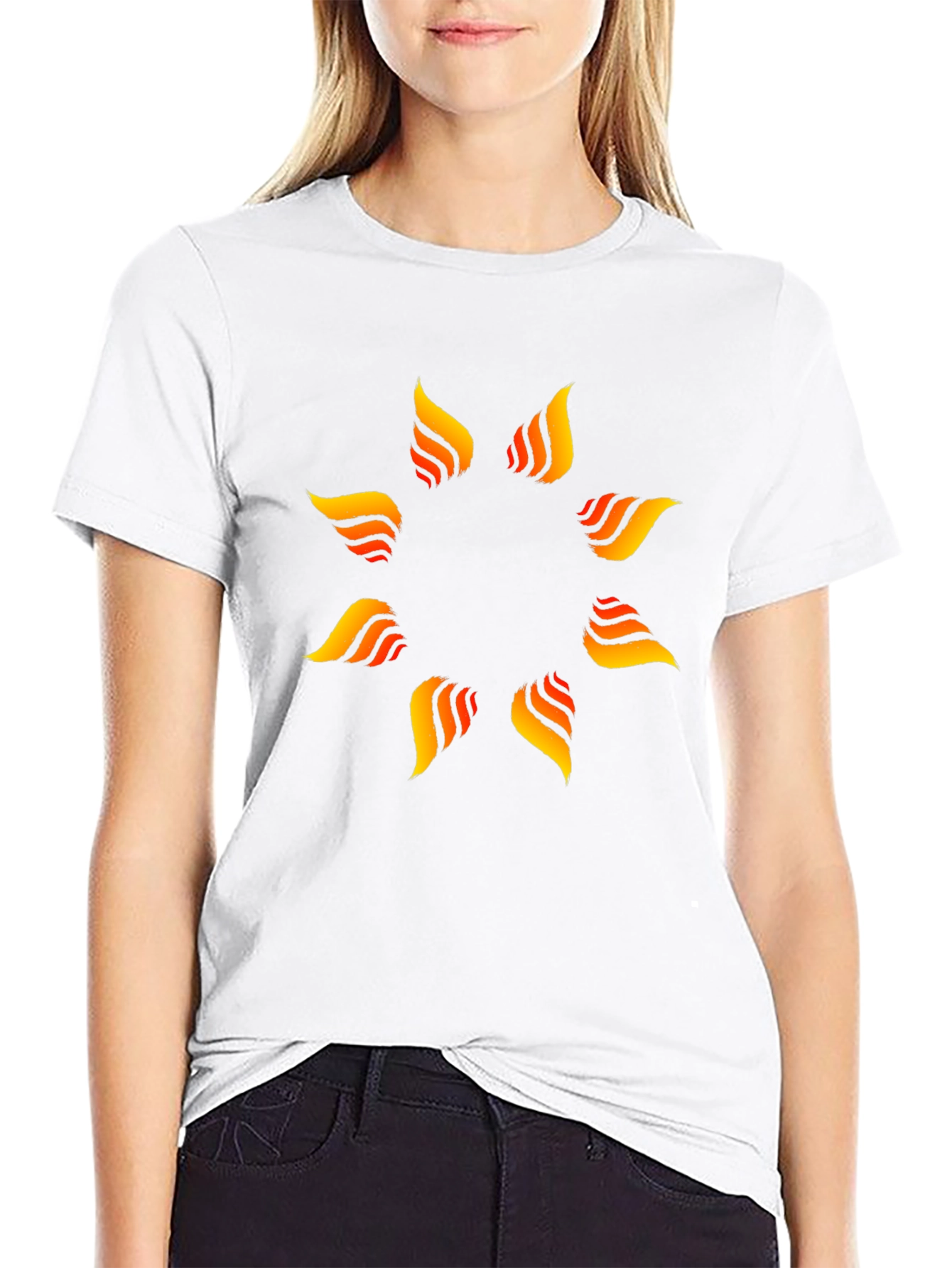 Stylish Black T-Shirt with Flame Design