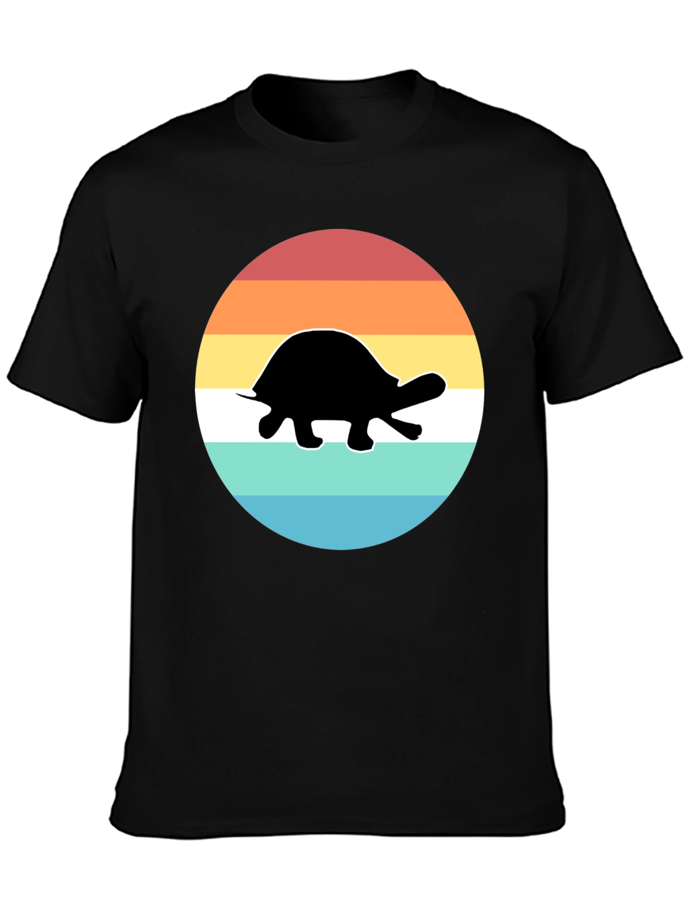 Retro Turtle Graphic Tee - Black
