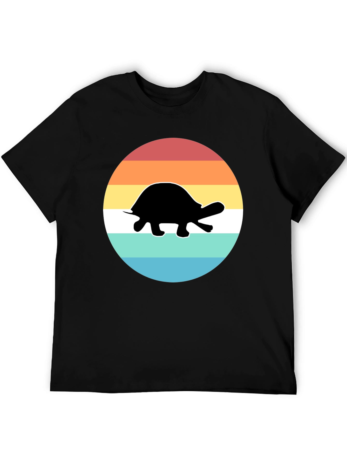 Retro Turtle Graphic Tee - Black