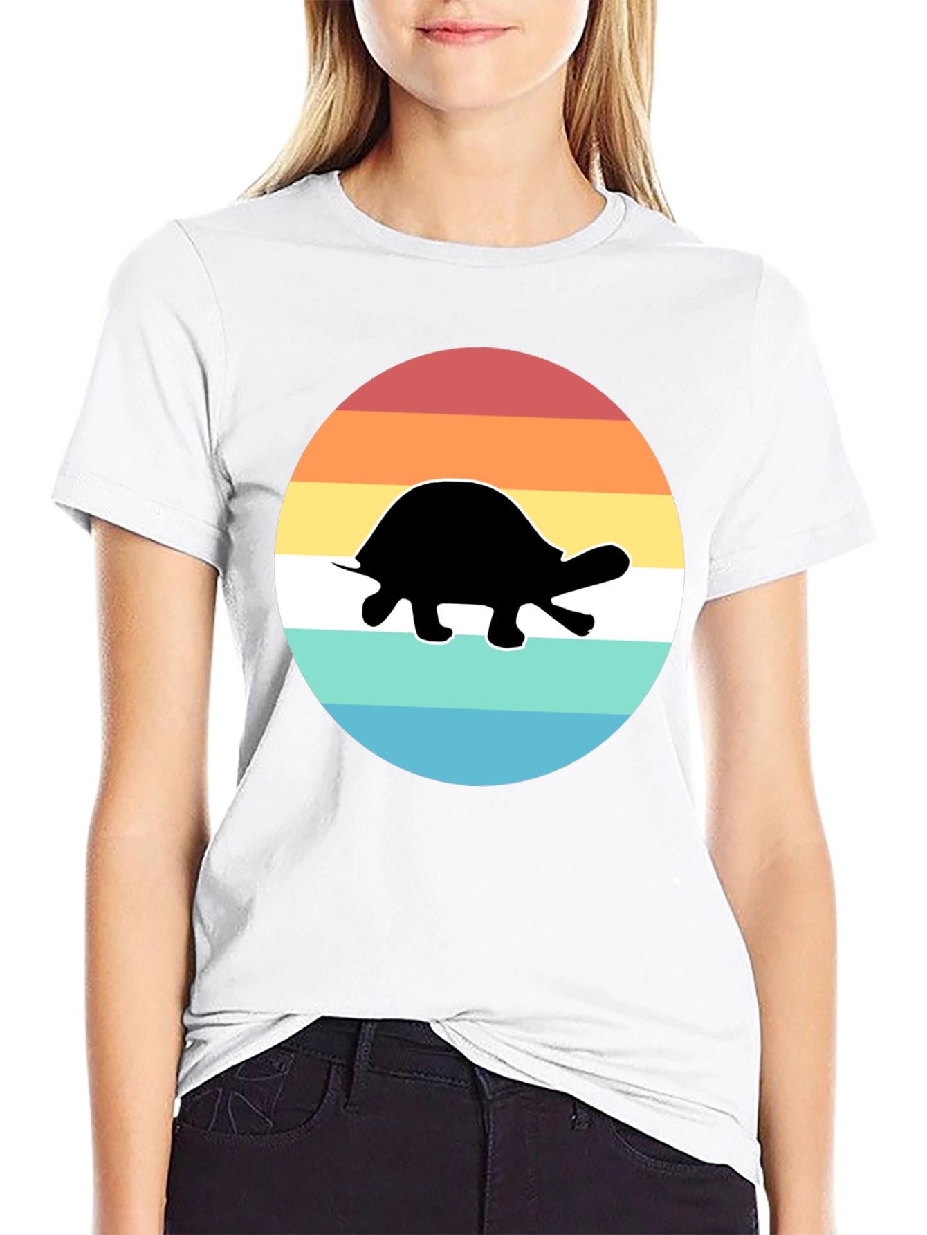 Retro Turtle Graphic Tee - Black