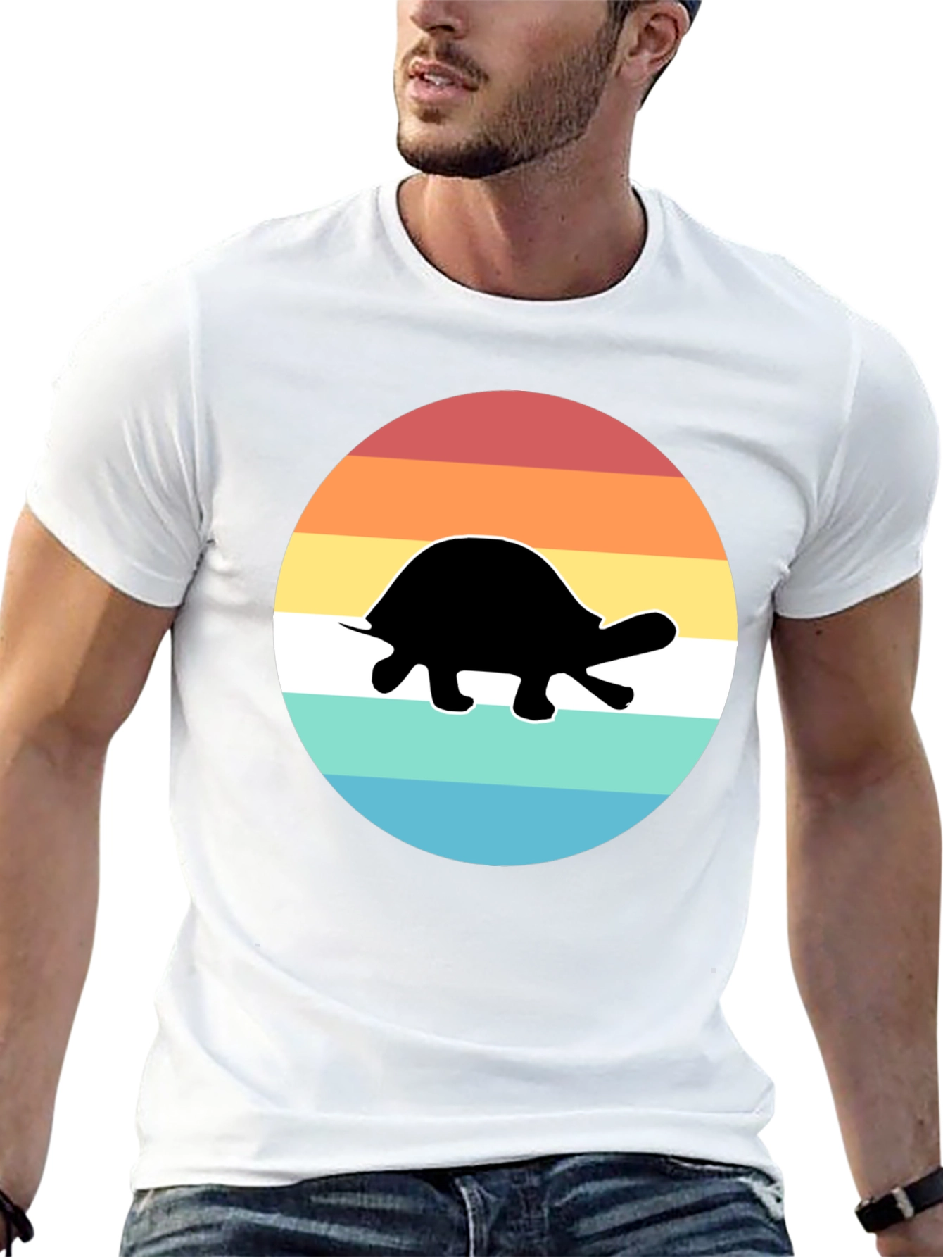 Retro Turtle Graphic Tee - Black