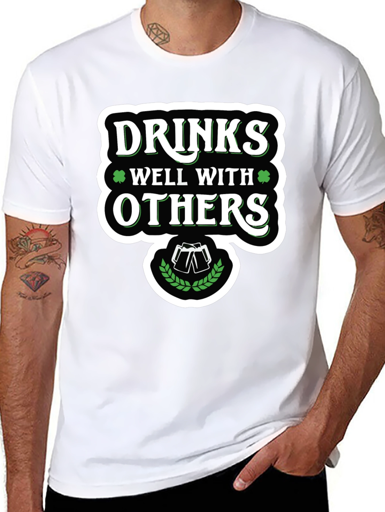 Drinks Well With Others St. Patricks Day Graphic Tee