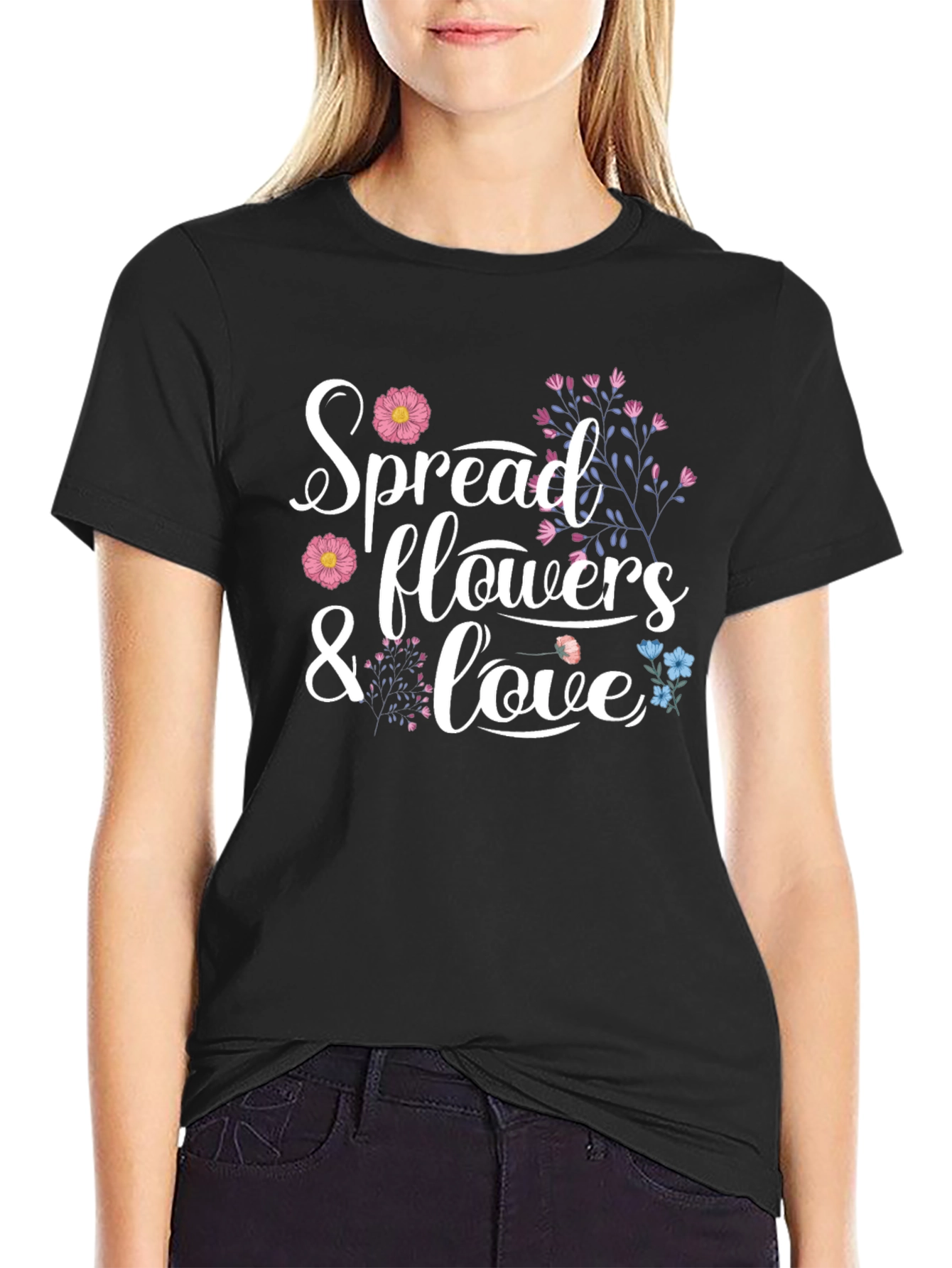 Spread Flowers and Love Graphic Tee