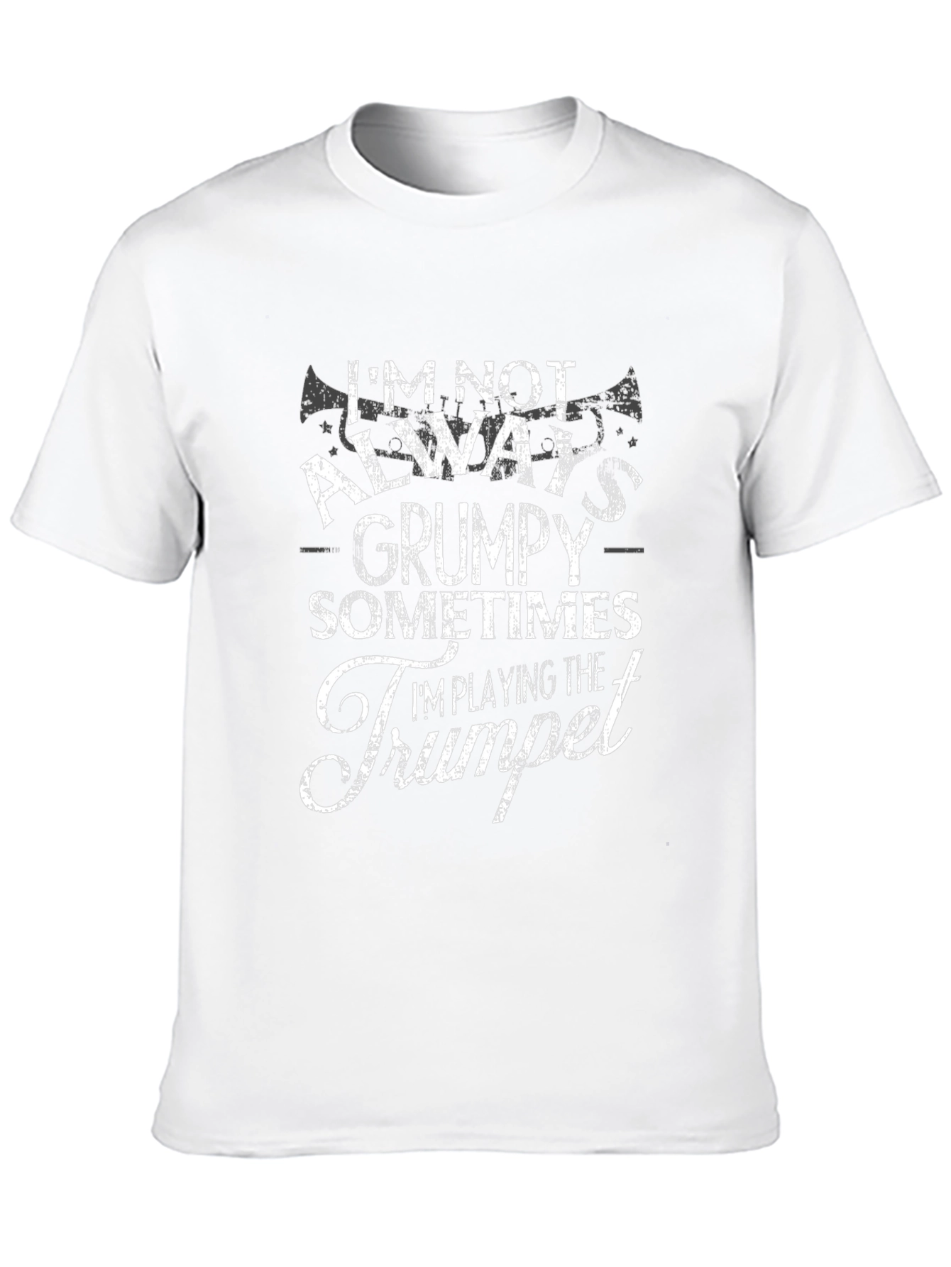 Grumpy Trumpet Player Black T-Shirt