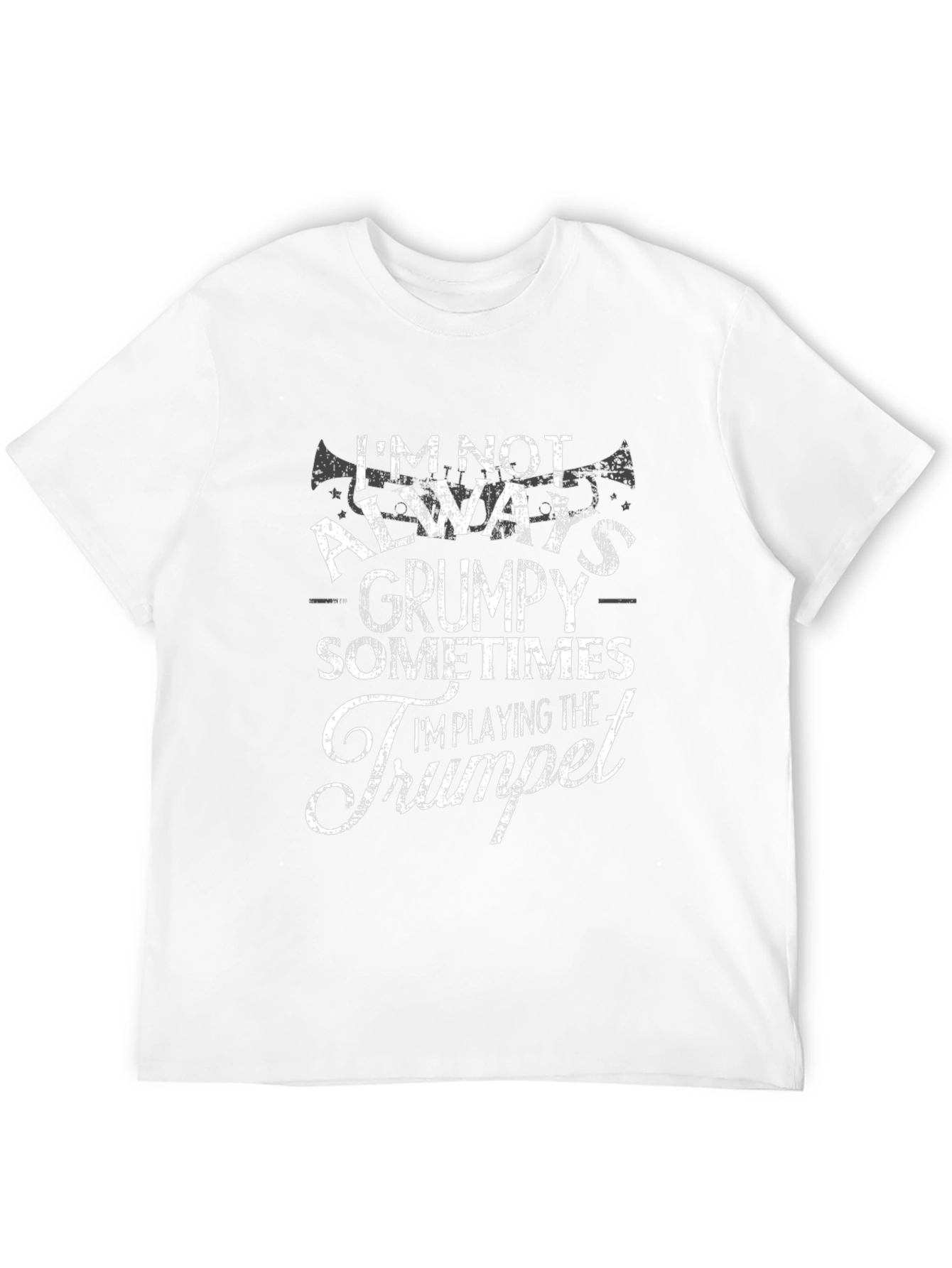 Grumpy Trumpet Player Black T-Shirt