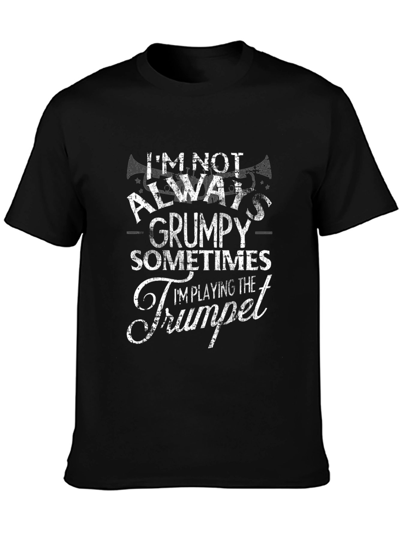 Grumpy Trumpet Player Black T-Shirt