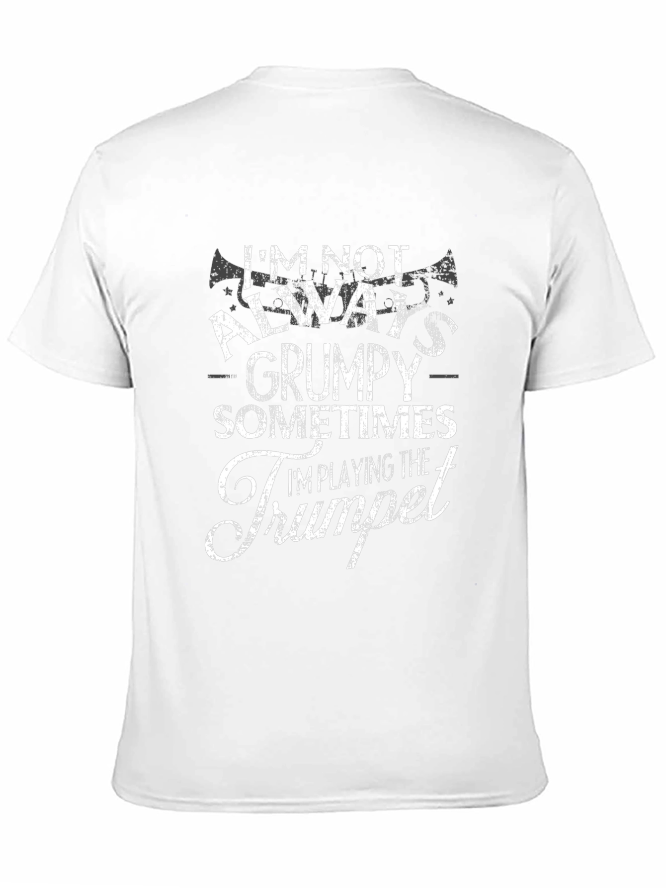 Grumpy Trumpet Player Black T-Shirt