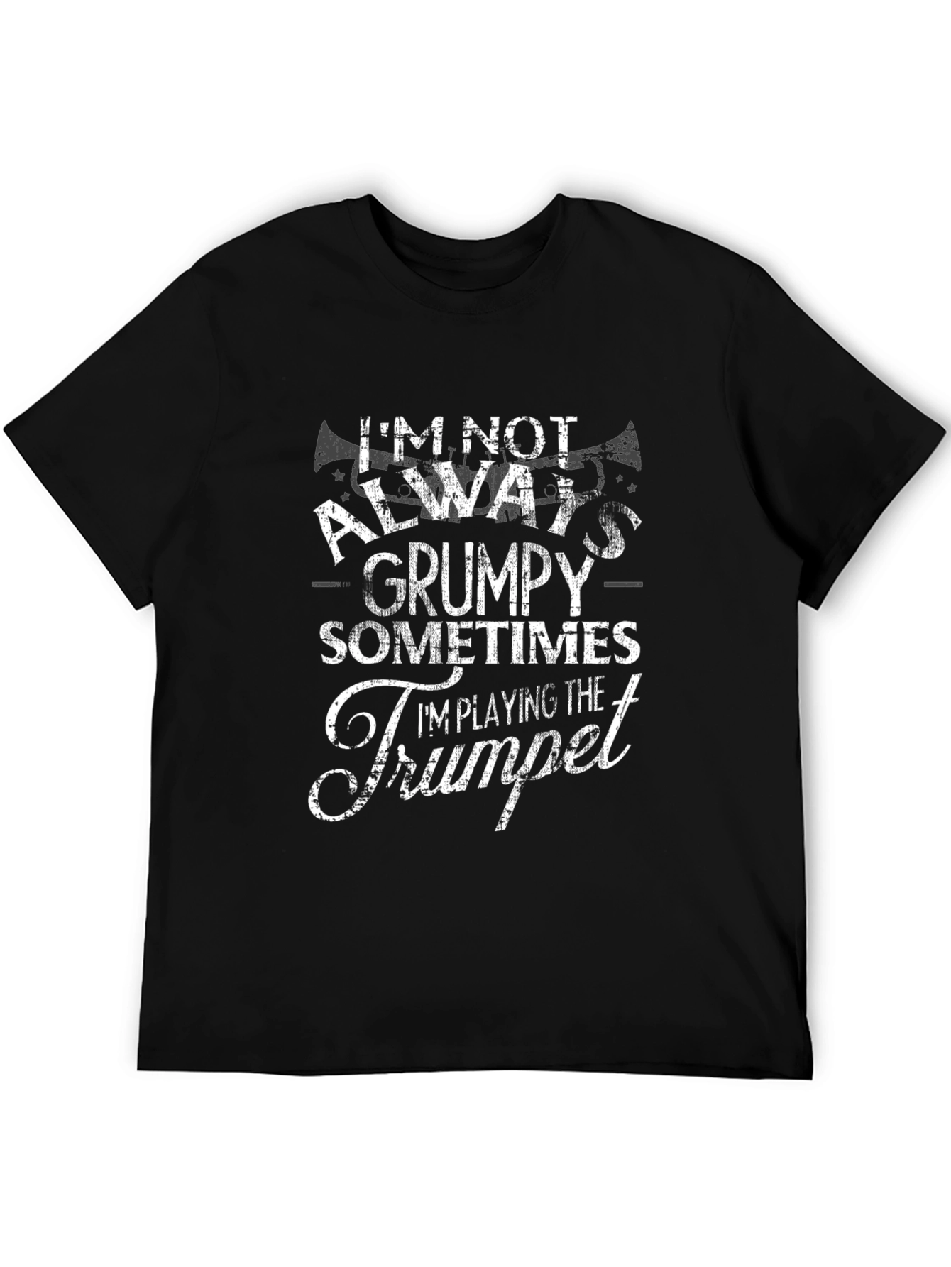 Grumpy Trumpet Player Black T-Shirt