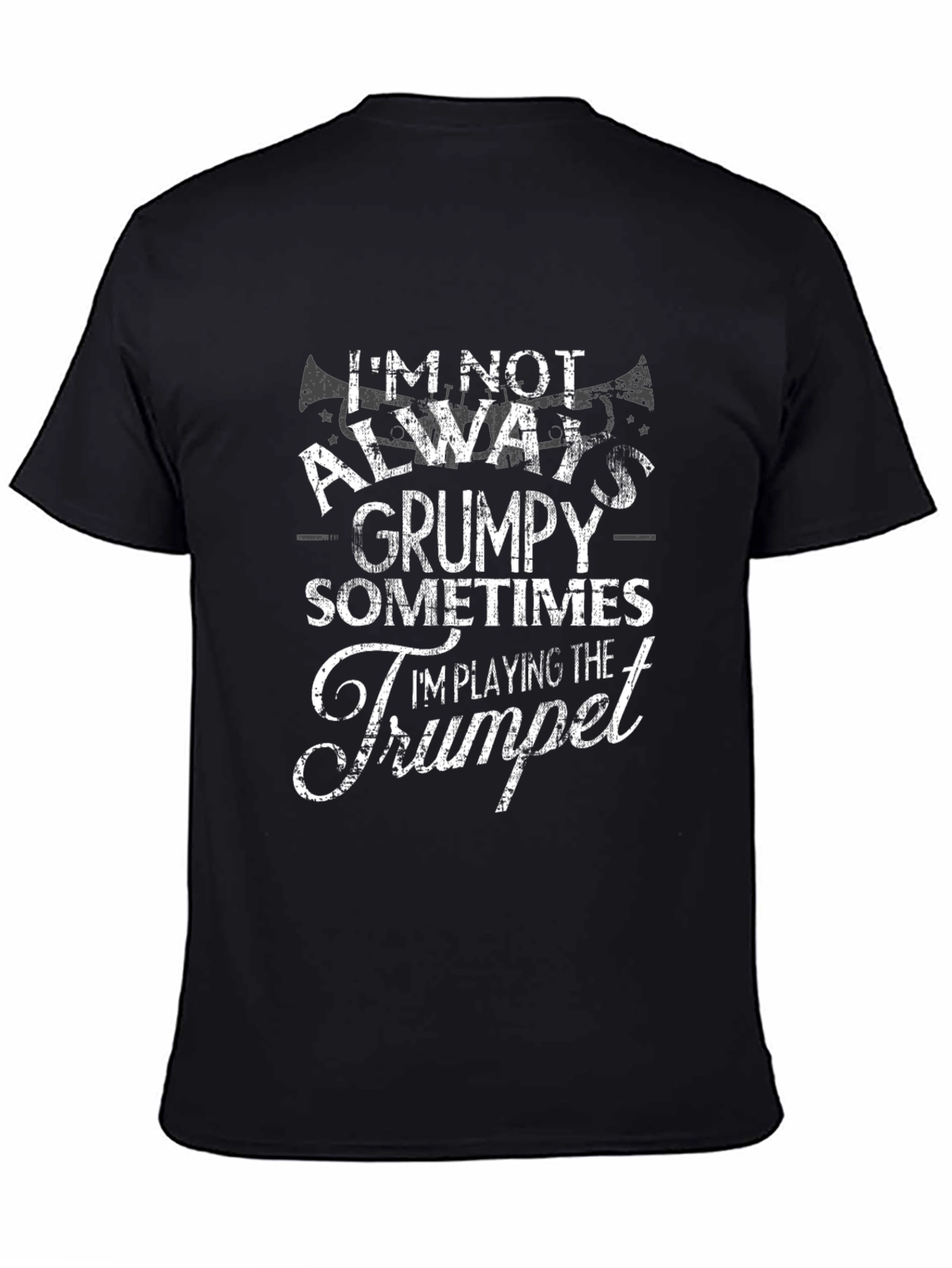 Grumpy Trumpet Player Black T-Shirt