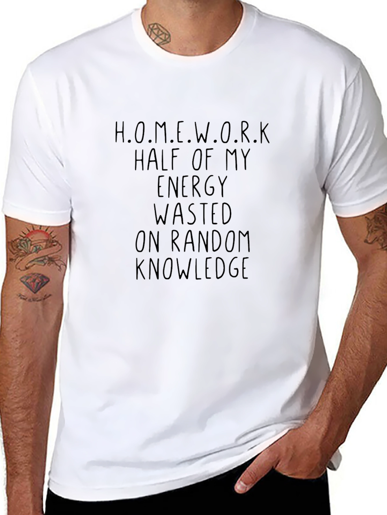 Homework Energy Wasted Random Knowledge T-Shirt