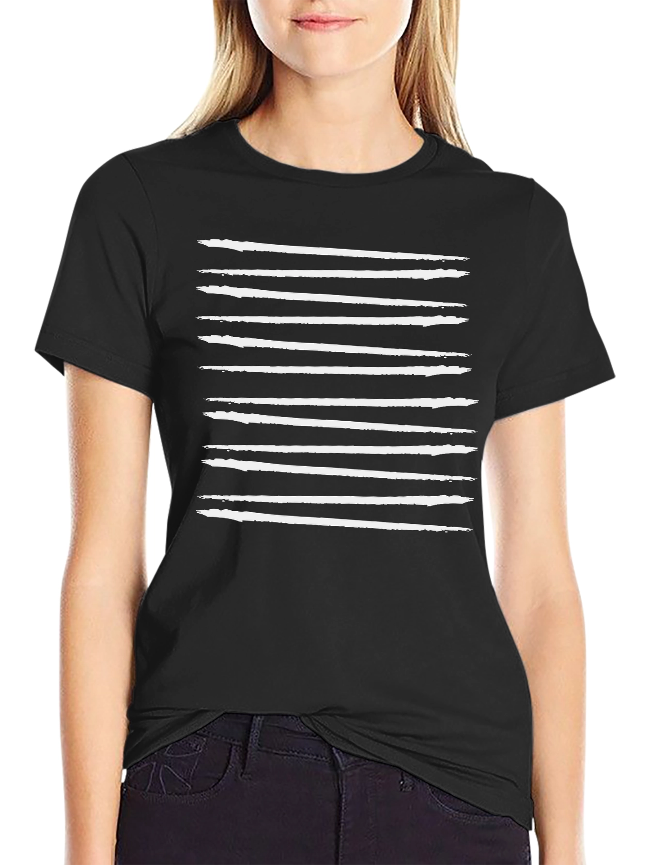 Minimalist Stripe Tee - Casual Graphic T-Shirt