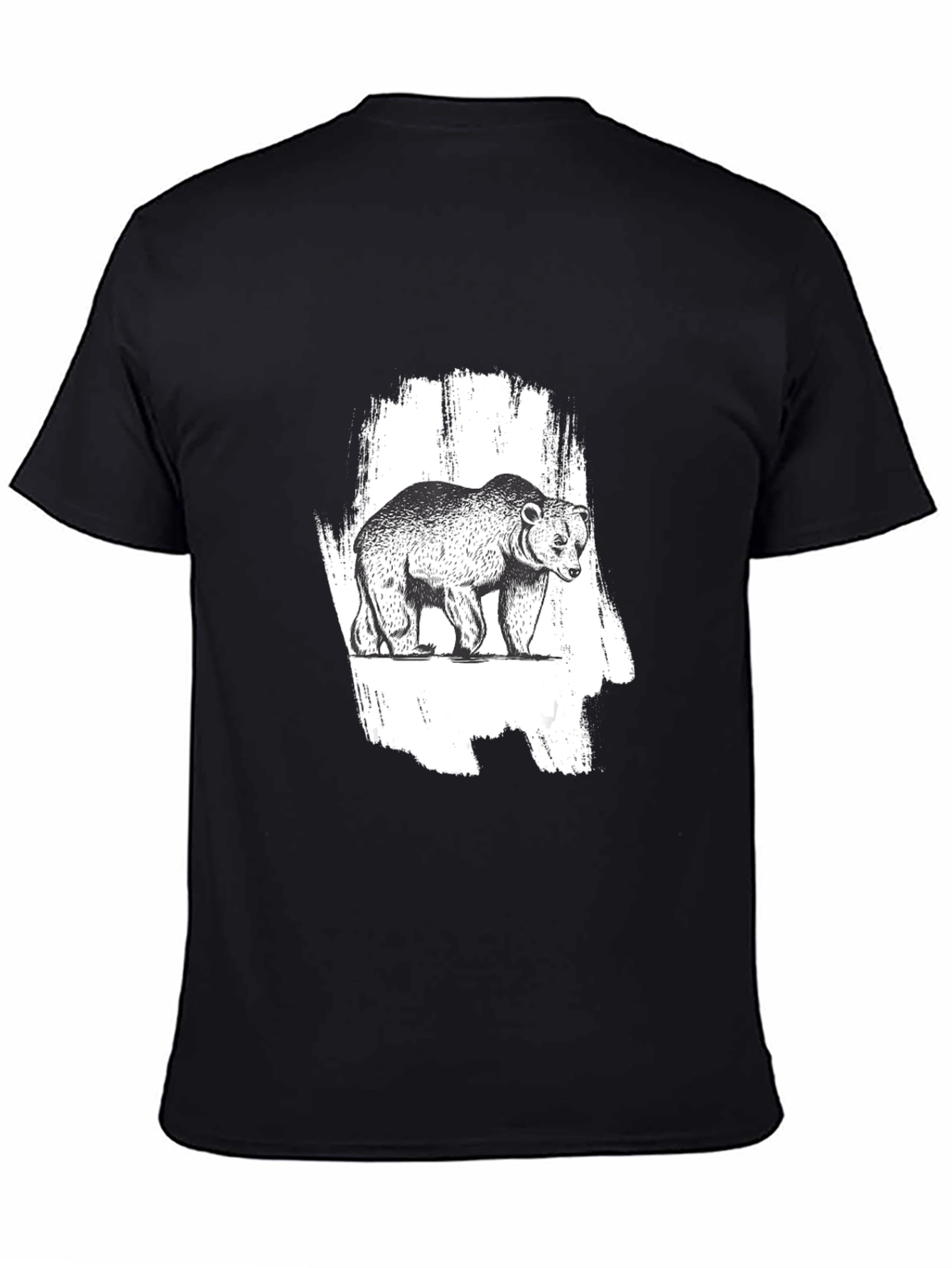 Bear Graphic Black T-Shirt - Nature Inspired Tee