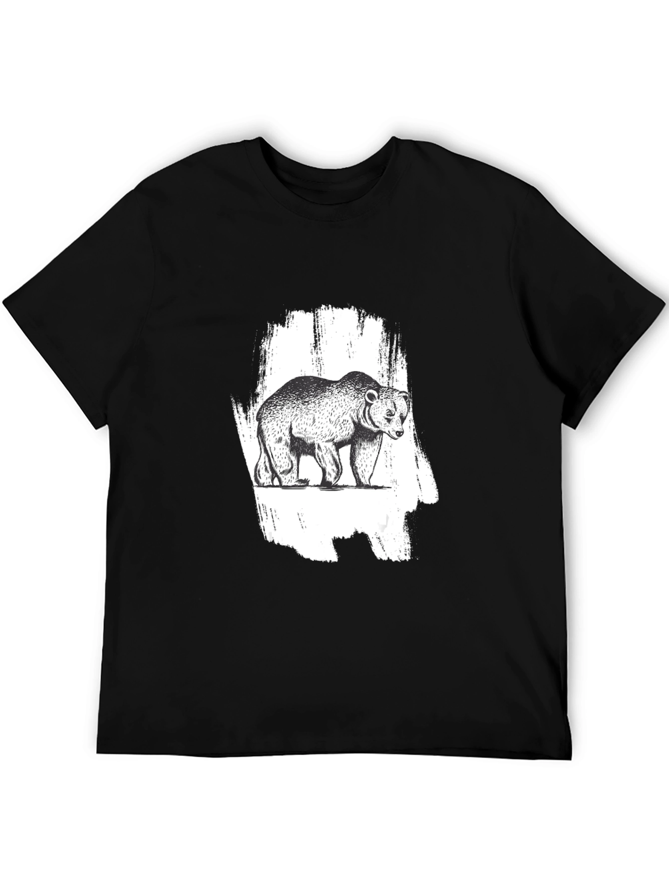 Bear Graphic Black T-Shirt - Nature Inspired Tee