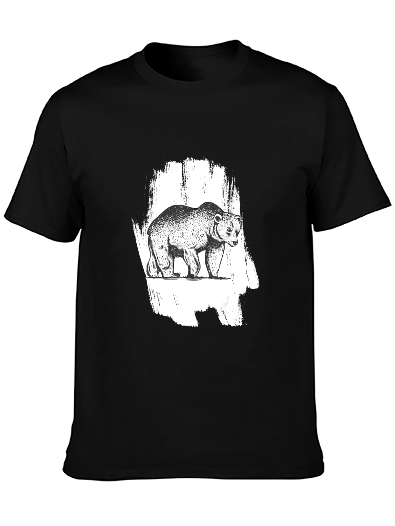 Bear Graphic Black T-Shirt - Nature Inspired Tee
