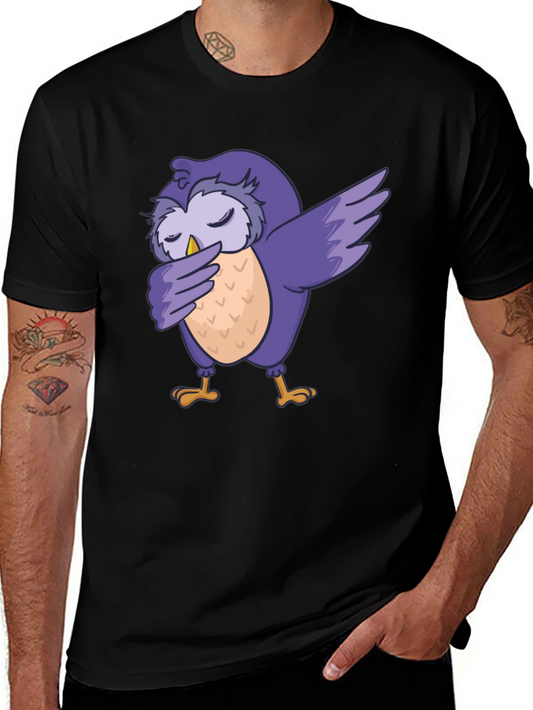 Dabbing Owl Graphic Tee - Fun & Unique Black T-Shirt