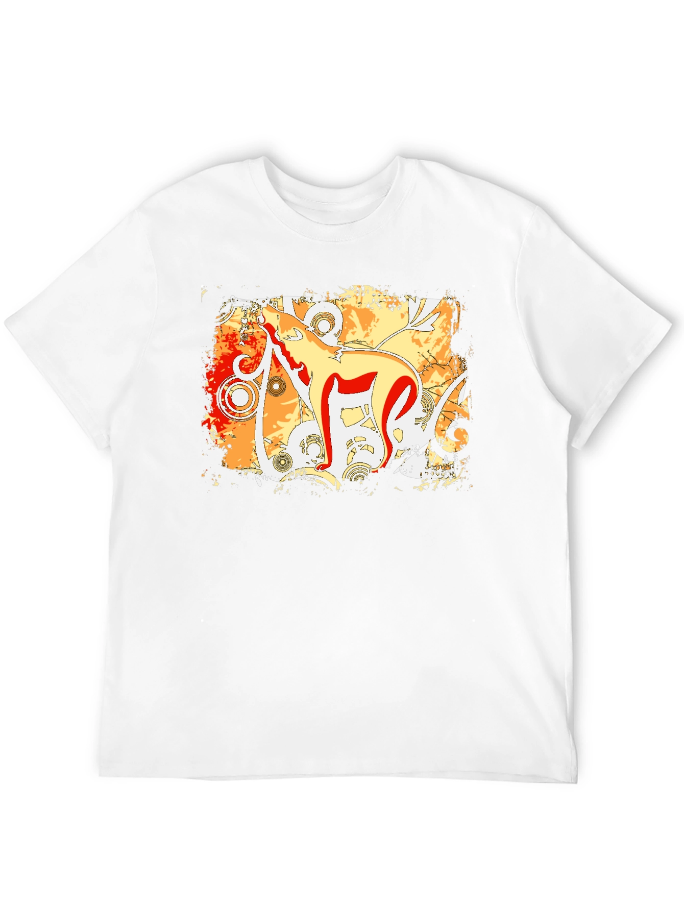 Abstract Wolf Graphic Tee - Modern Style