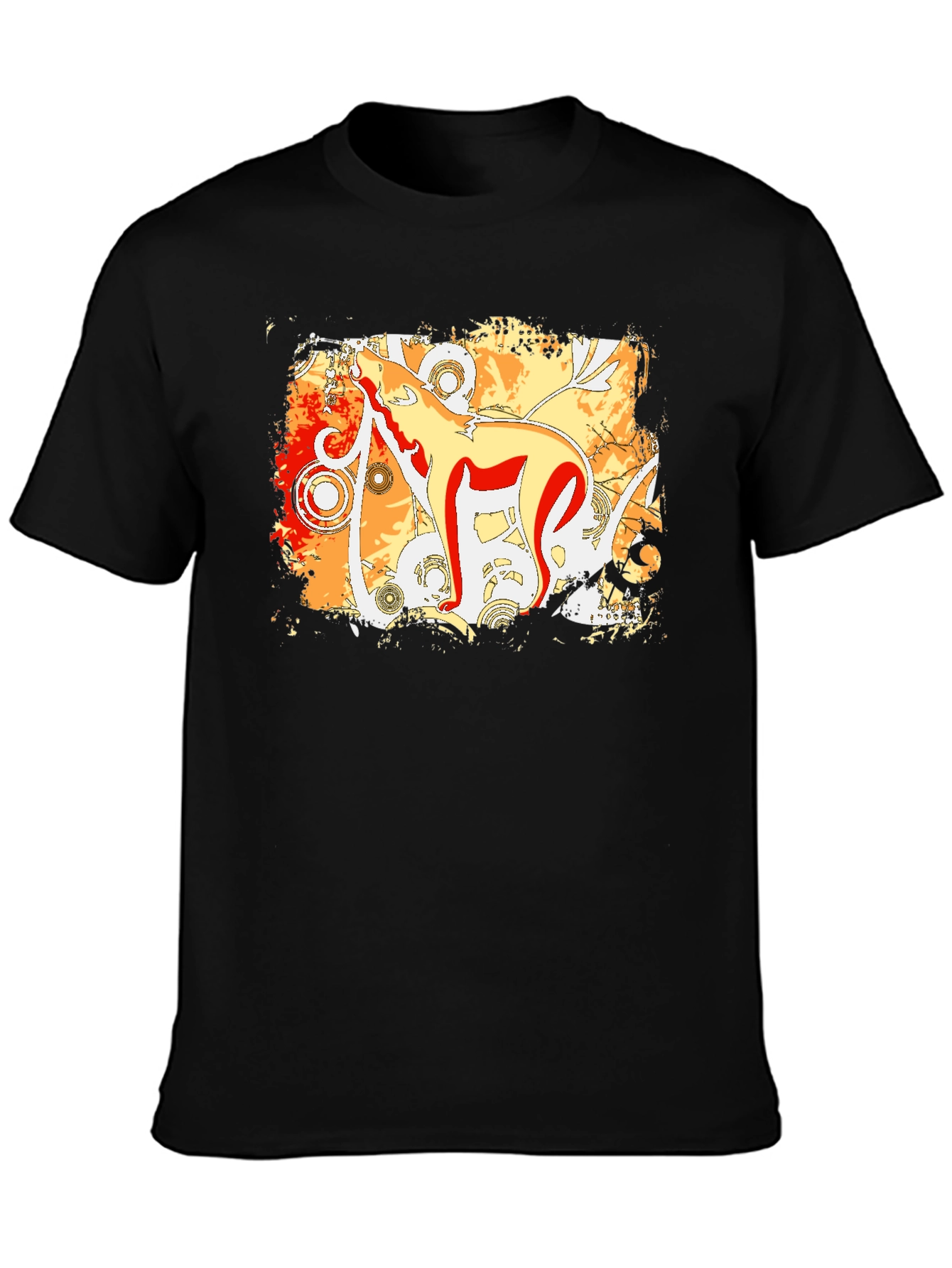 Abstract Wolf Graphic Tee - Modern Style