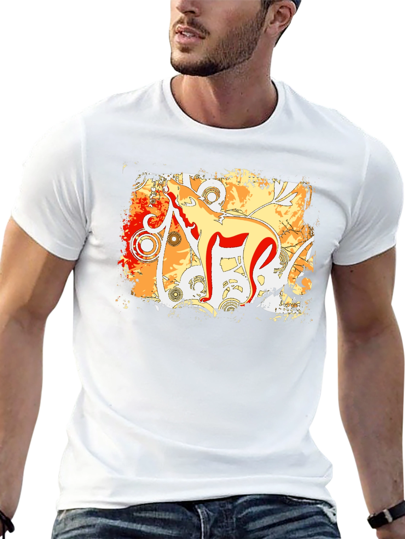 Abstract Wolf Graphic Tee - Modern Style