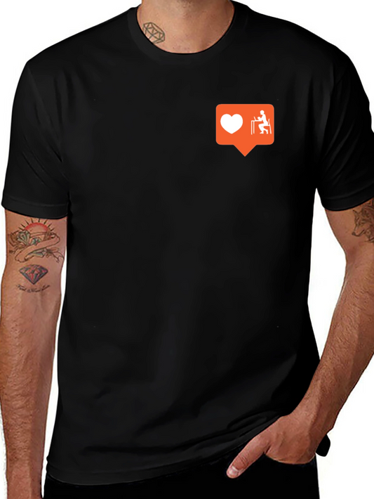 Work From Home Love Graphic Tee - Black Cotton T-Shirt