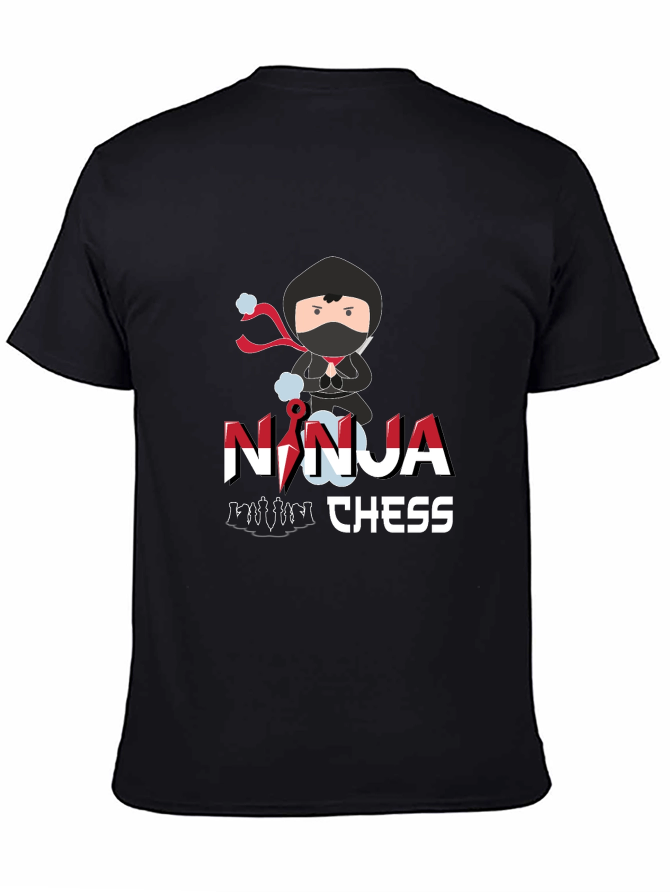 Ninja Chess Graphic T-Shirt - Black Cotton Tee