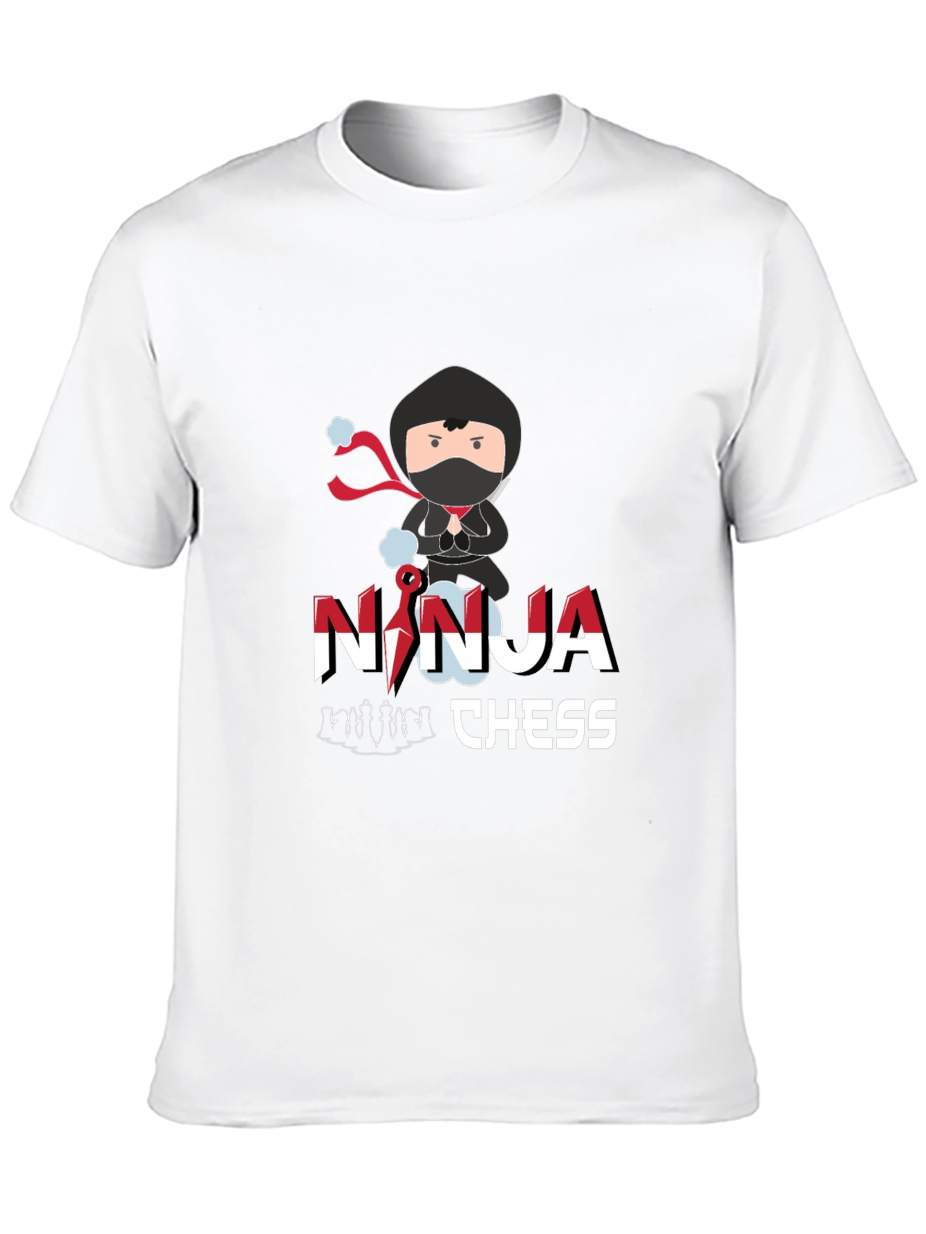 Ninja Chess Graphic T-Shirt - Black Cotton Tee