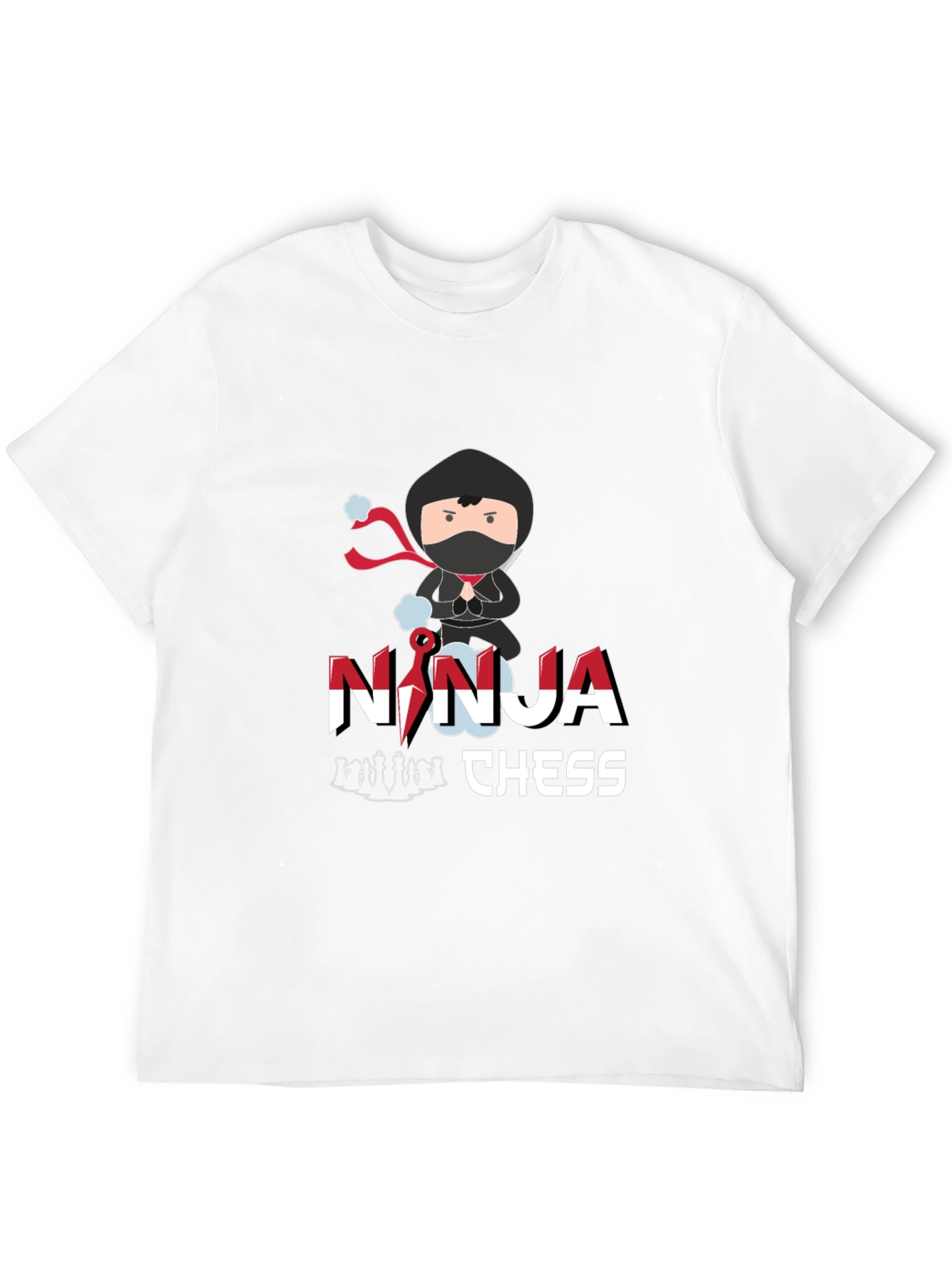 Ninja Chess Graphic T-Shirt - Black Cotton Tee