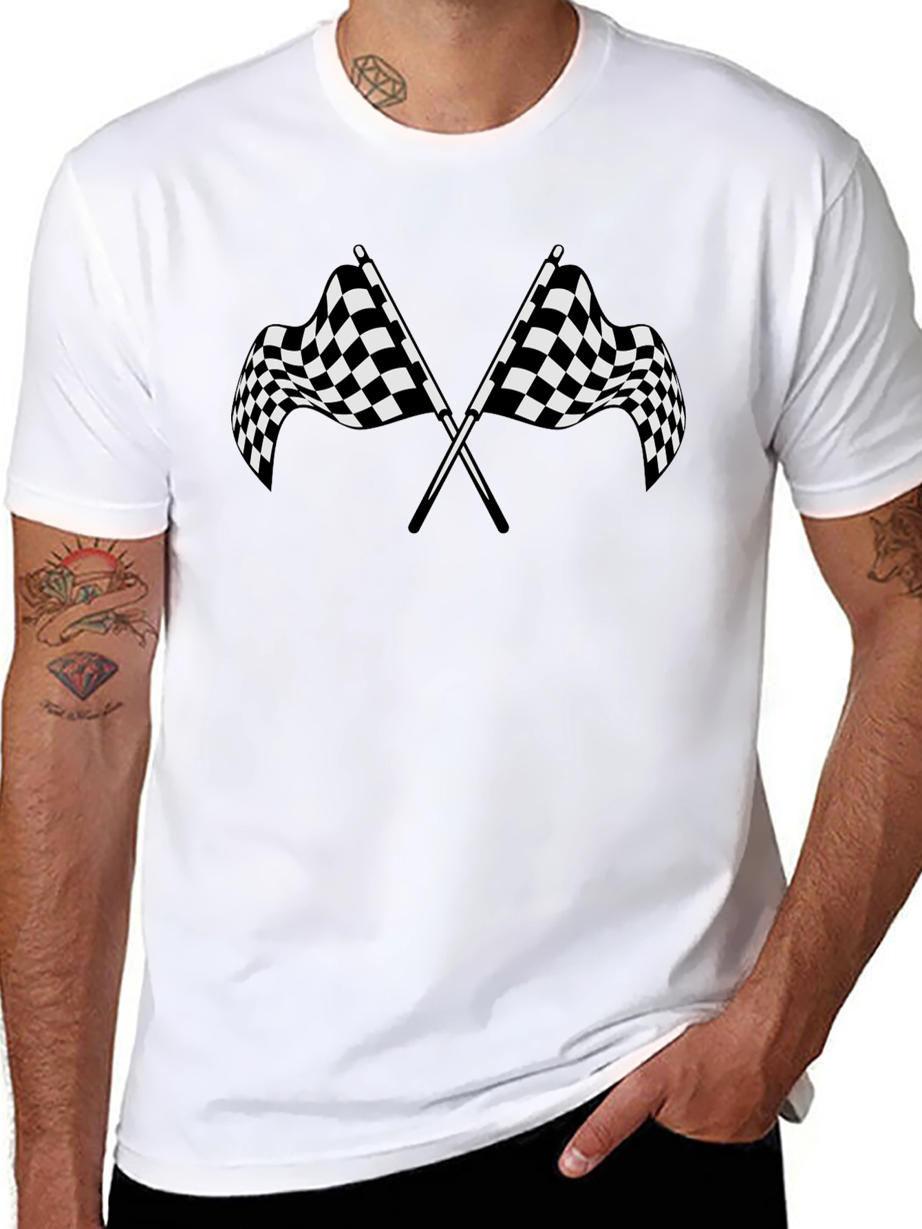 Checkered Flag Graphic Tee - Racing Fan T-Shirt