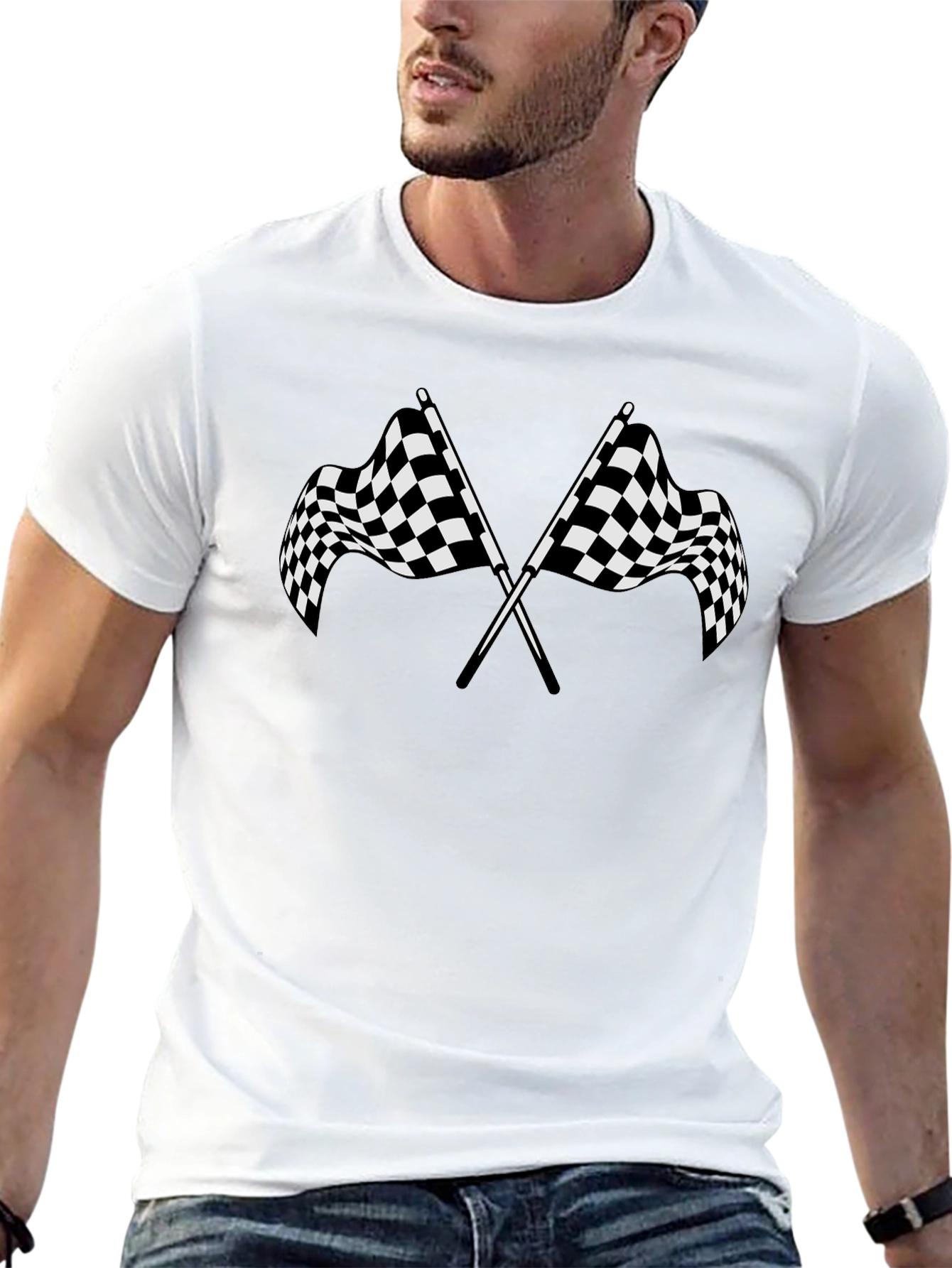Checkered Flag Graphic Tee - Racing Fan T-Shirt