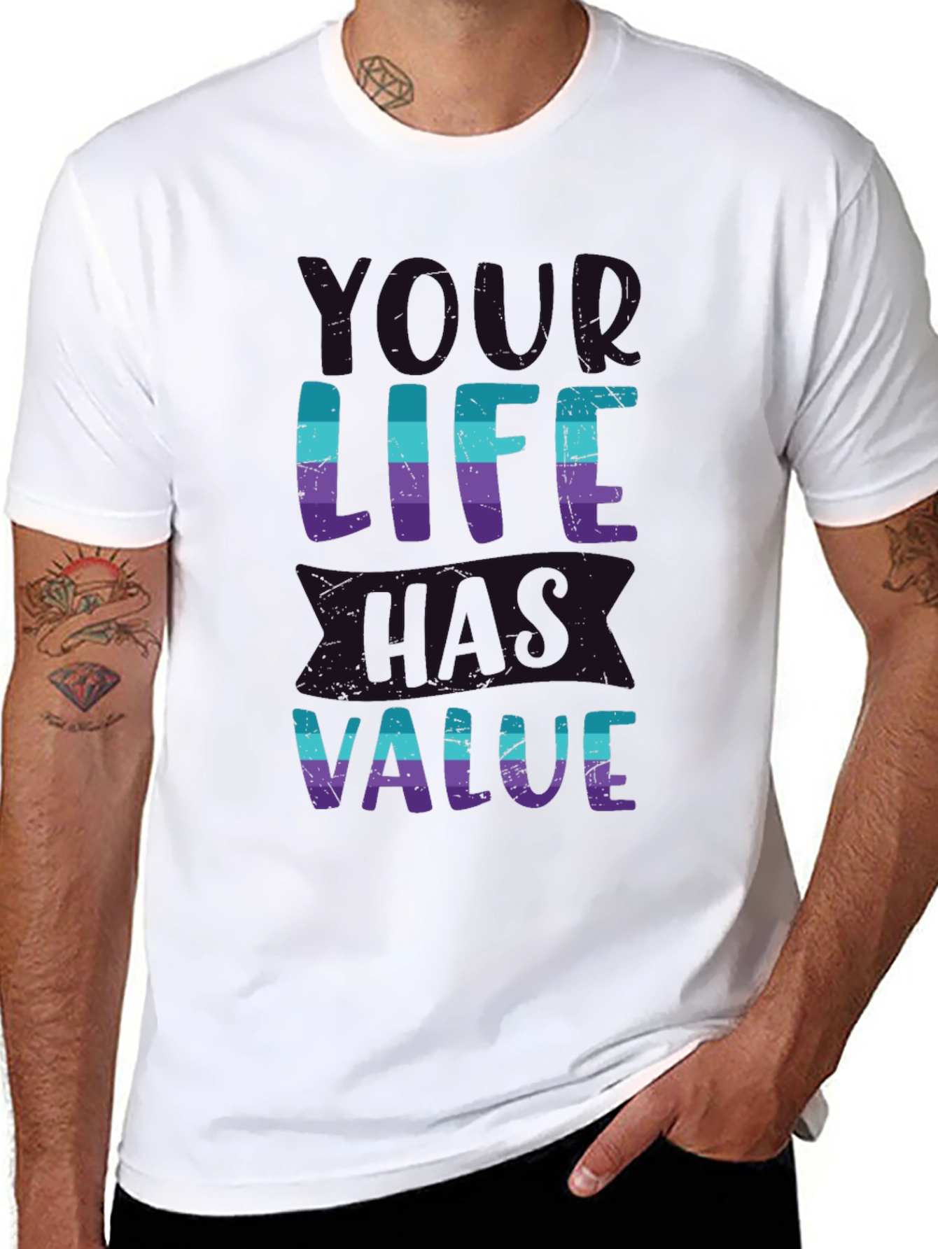Value Your Life Graphic Tee - Soft Cotton Blend