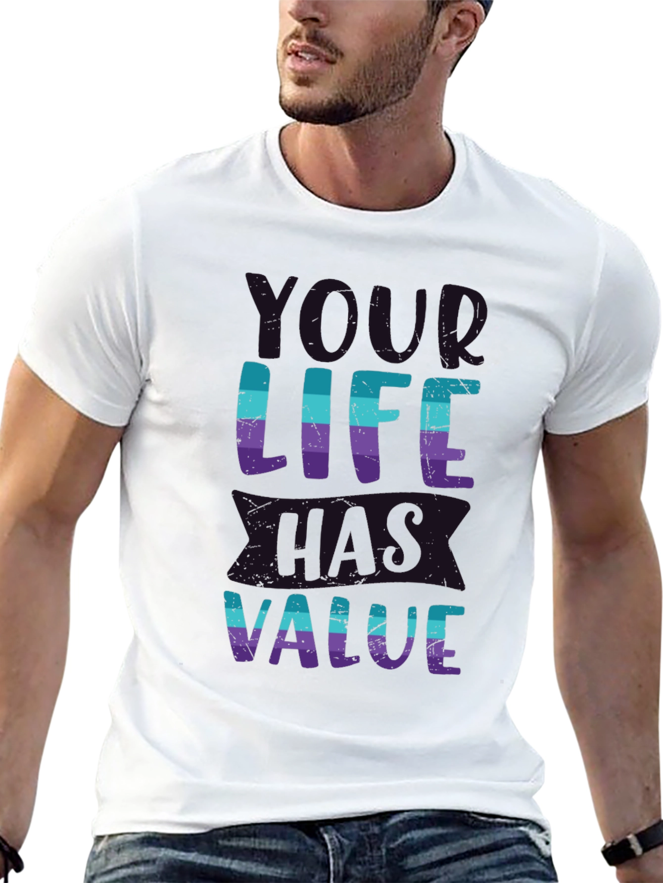 Value Your Life Graphic Tee - Soft Cotton Blend